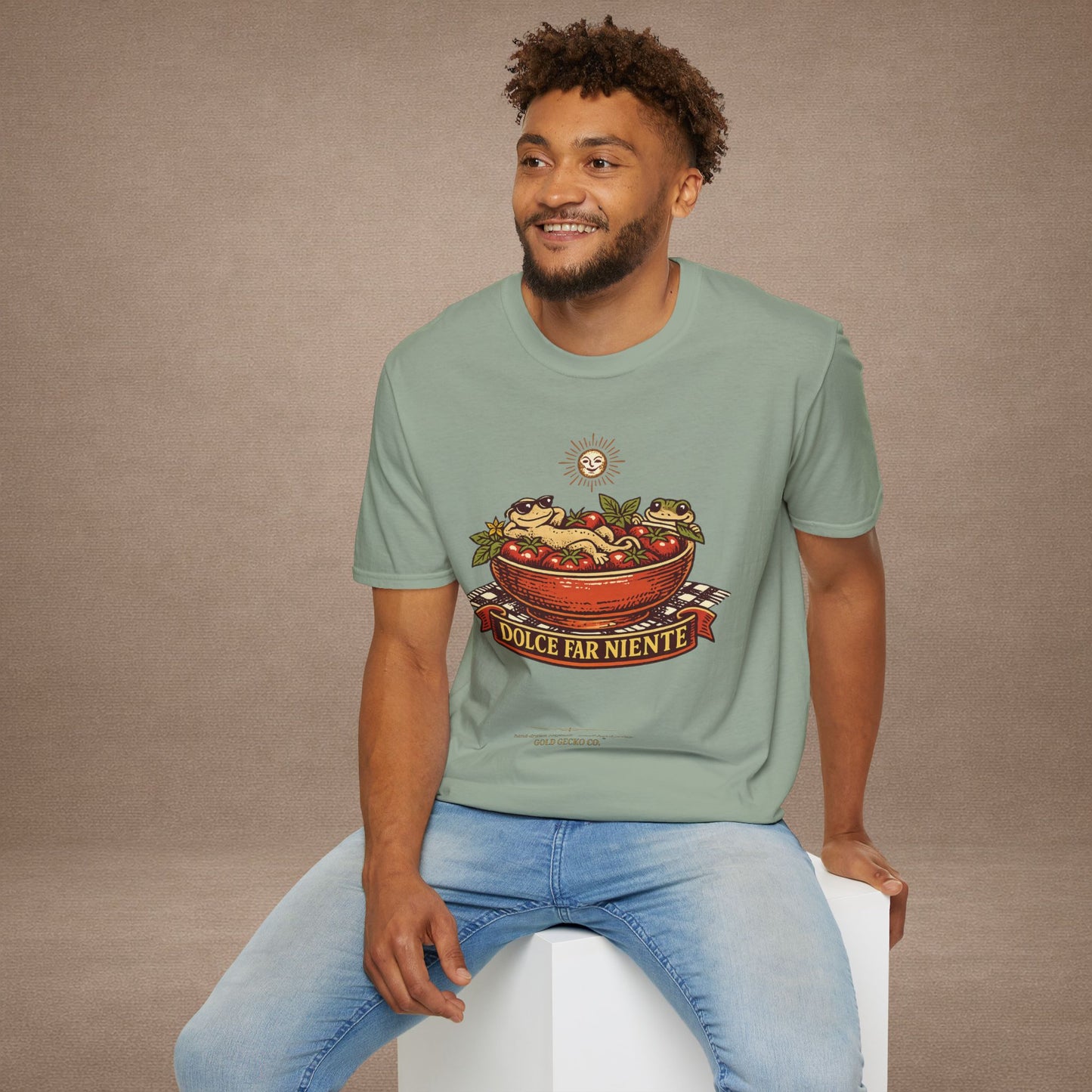 Pomodoro Dolce Italian tomato & basil graphic t-shirt — Gold Gecko Co.