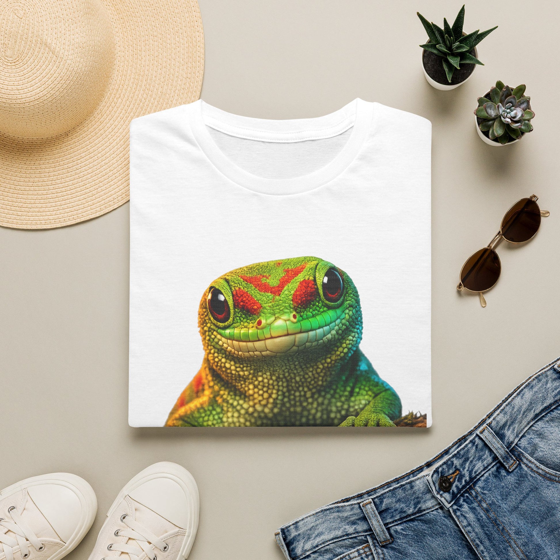 Day Gecko — Emerald Royalty — photoreal reptile portraits — the ultimate herp appreciation. Gold Gecko Co. Reptile Roll Call collection.
