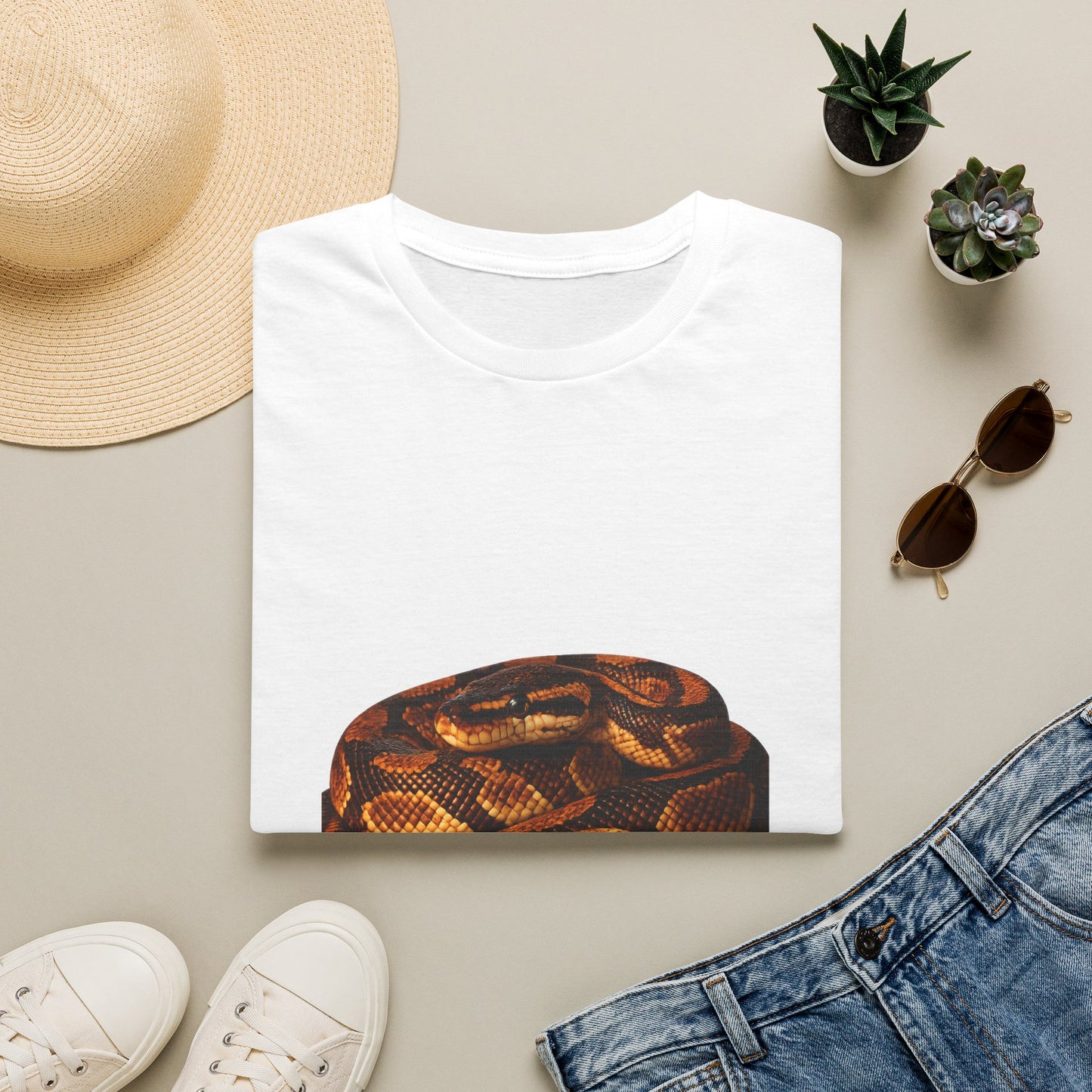 Ball Python — Coiled And Chill — photoreal reptile portraits — the ultimate herp appreciation. Gold Gecko Co. Reptile Roll Call collection.