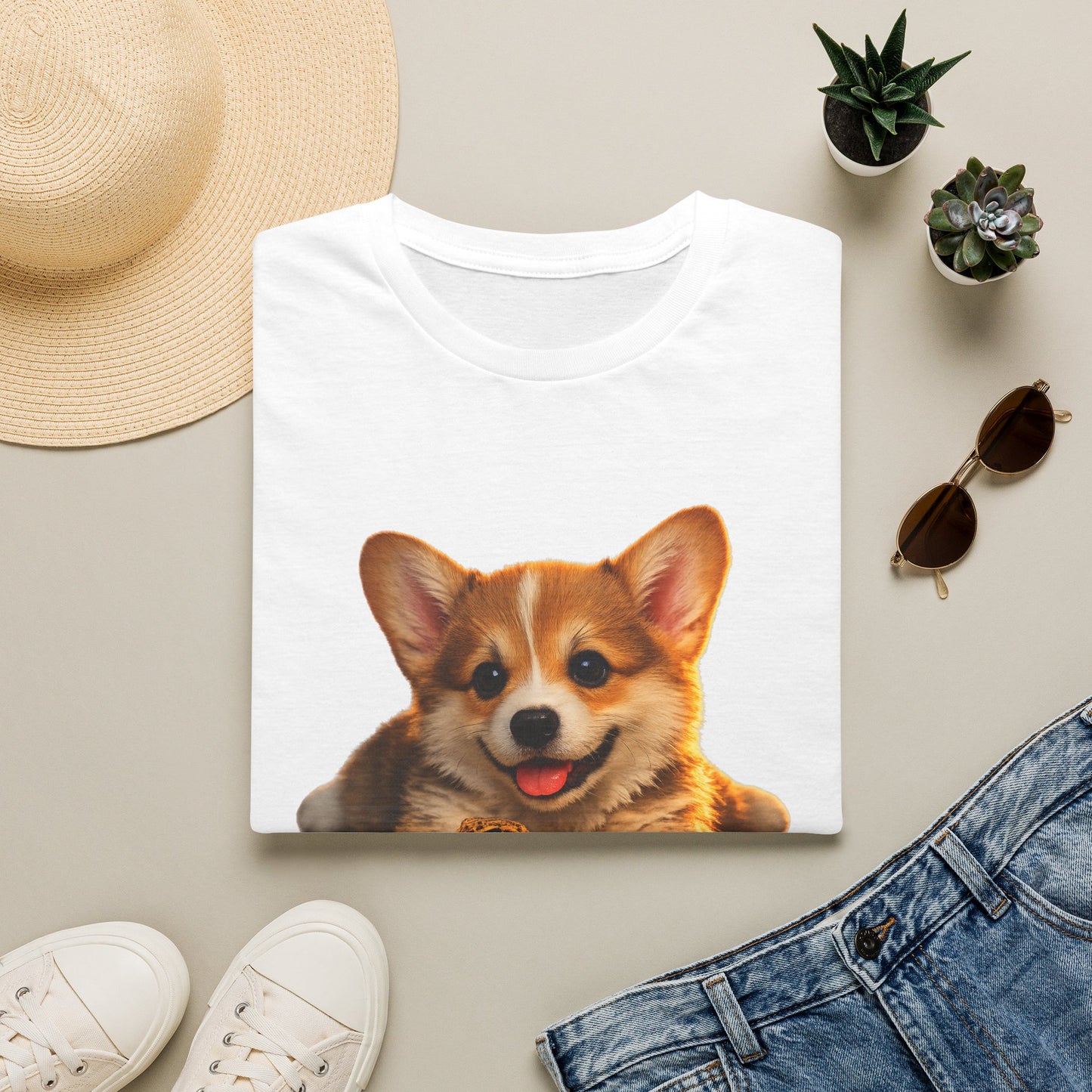 Corgi — Short Legs Big Heart — cinematic photoreal portraits of beloved dog breeds paired w. Gold Gecko Co. Puppies & Geckos collection.