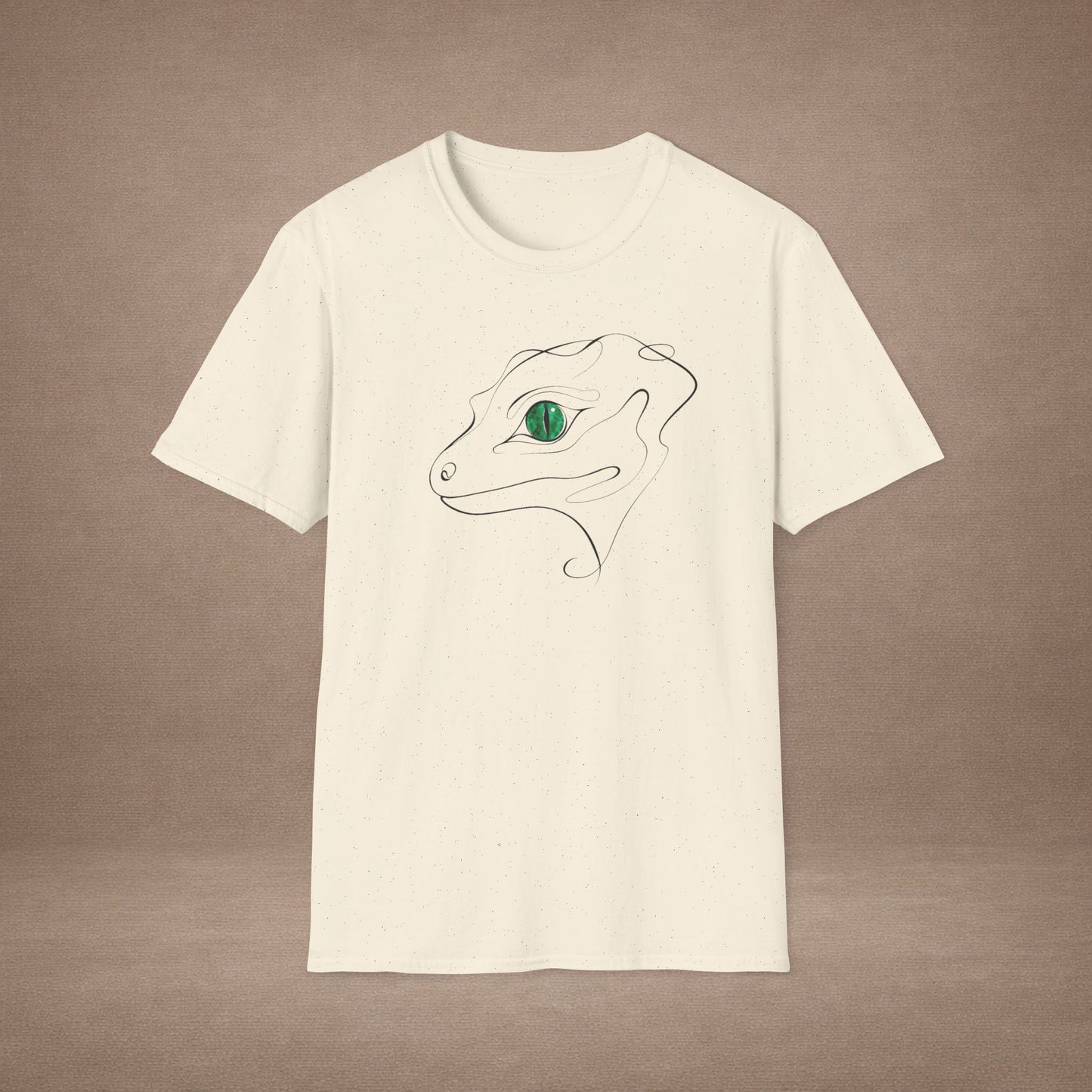 Emerald Gecko single-line art with emerald green gem eye — Gold Gecko Co. Line & Gold collection (Light)