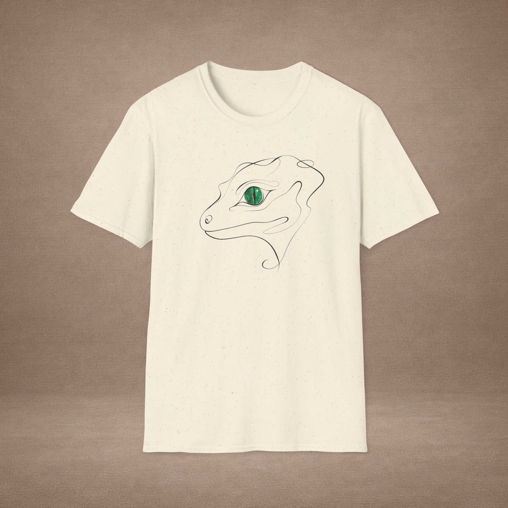 Emerald Gecko single-line art with emerald green gem eye — Gold Gecko Co. Line & Gold collection (Light)