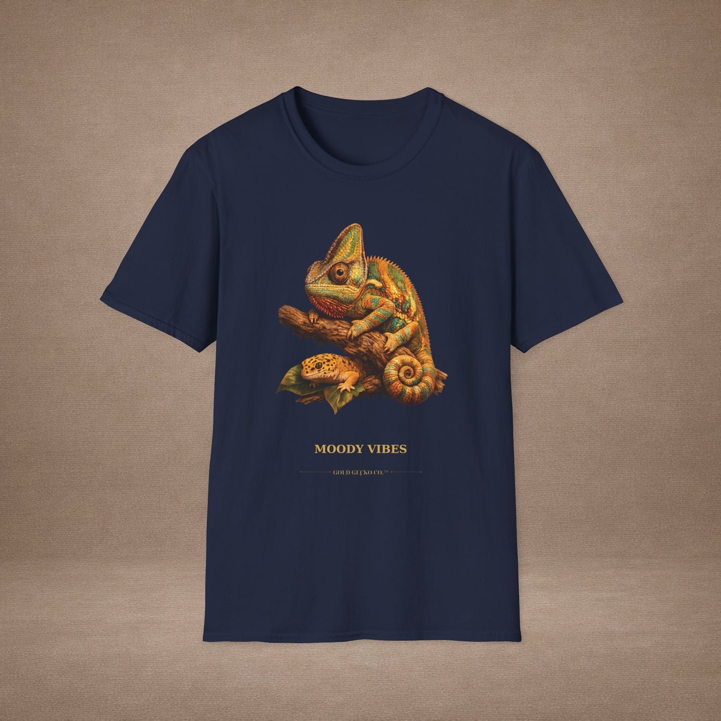 Chameleon — Moody Vibes — photoreal reptile portraits — the ultimate herp appreciation. Gold Gecko Co. Reptile Roll Call collection.