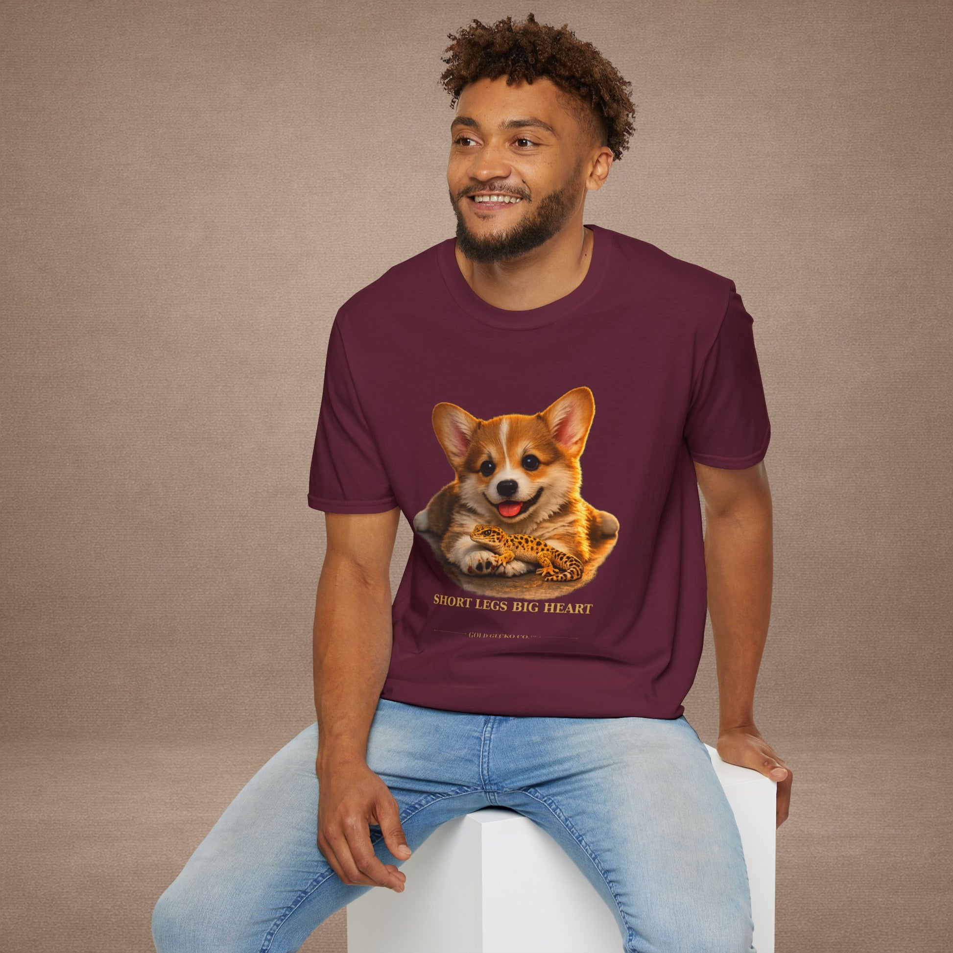 Corgi — Short Legs Big Heart — cinematic photoreal portraits of beloved dog breeds paired w. Gold Gecko Co. Puppies & Geckos collection.