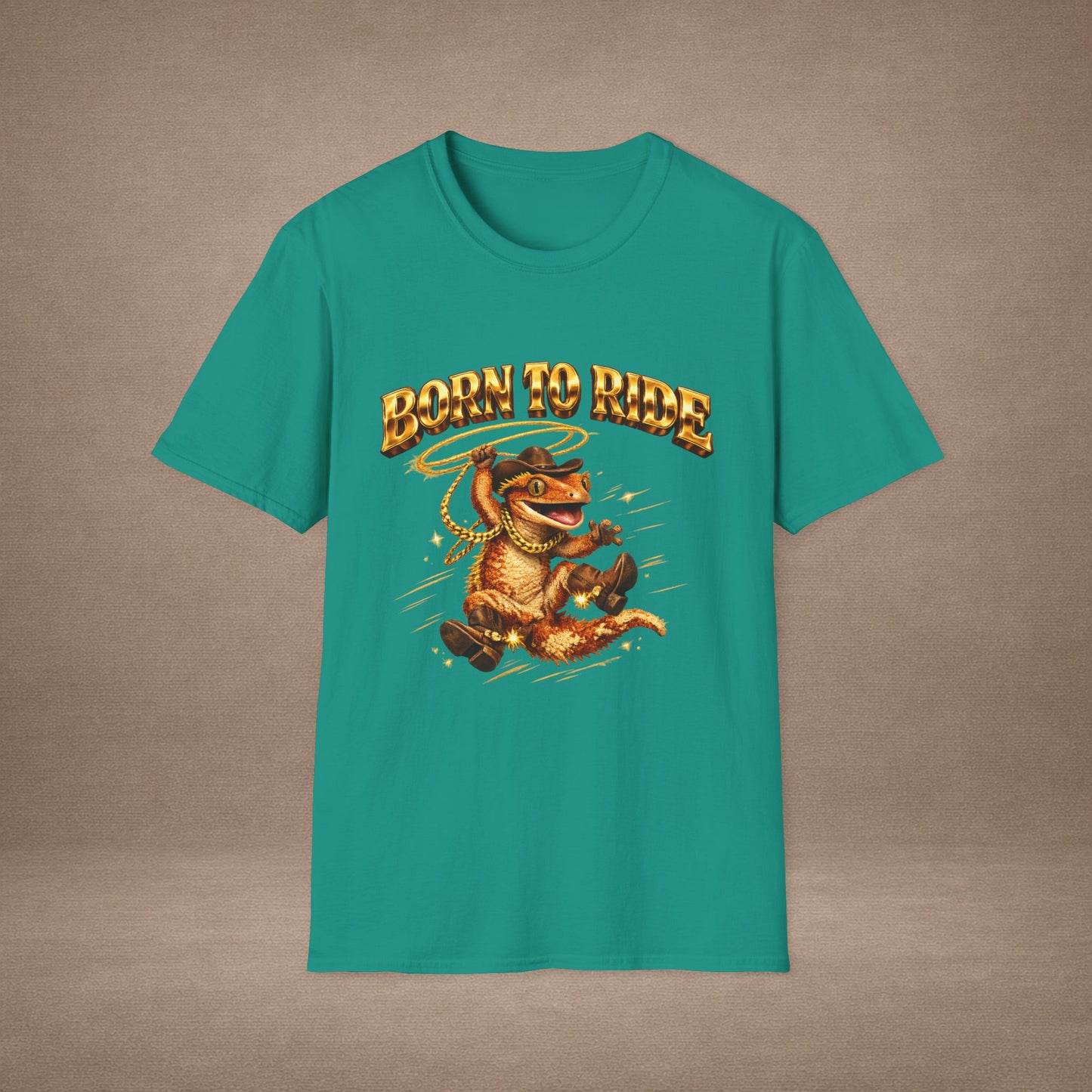 DESIGN #09-35 Born to Ride — Rodeo Gecko Tee (Front & Back)