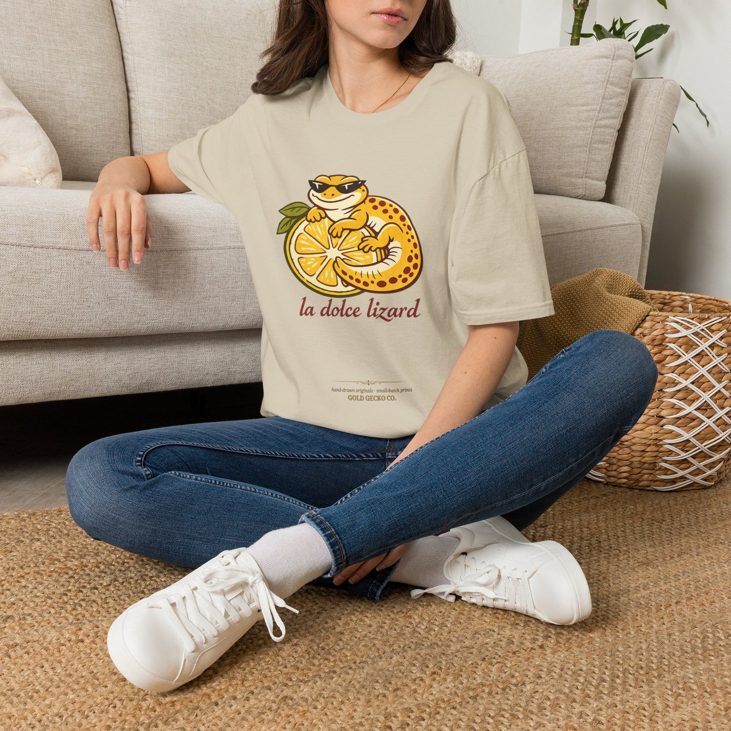 La Dolce Lizard Amalfi lemons Italian graphic t-shirt — Gold Gecko Co.