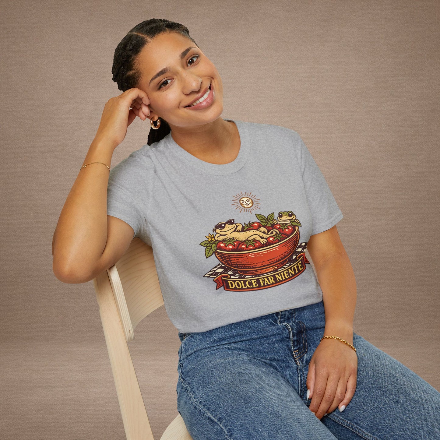 Pomodoro Dolce Italian tomato & basil graphic t-shirt — Gold Gecko Co.