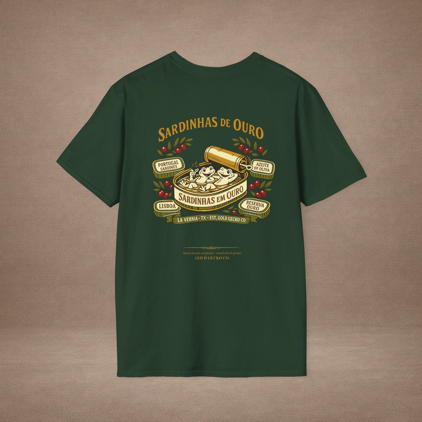 Sardinhas de Ouro Portuguese fish market graphic t-shirt — Gold Gecko Co.