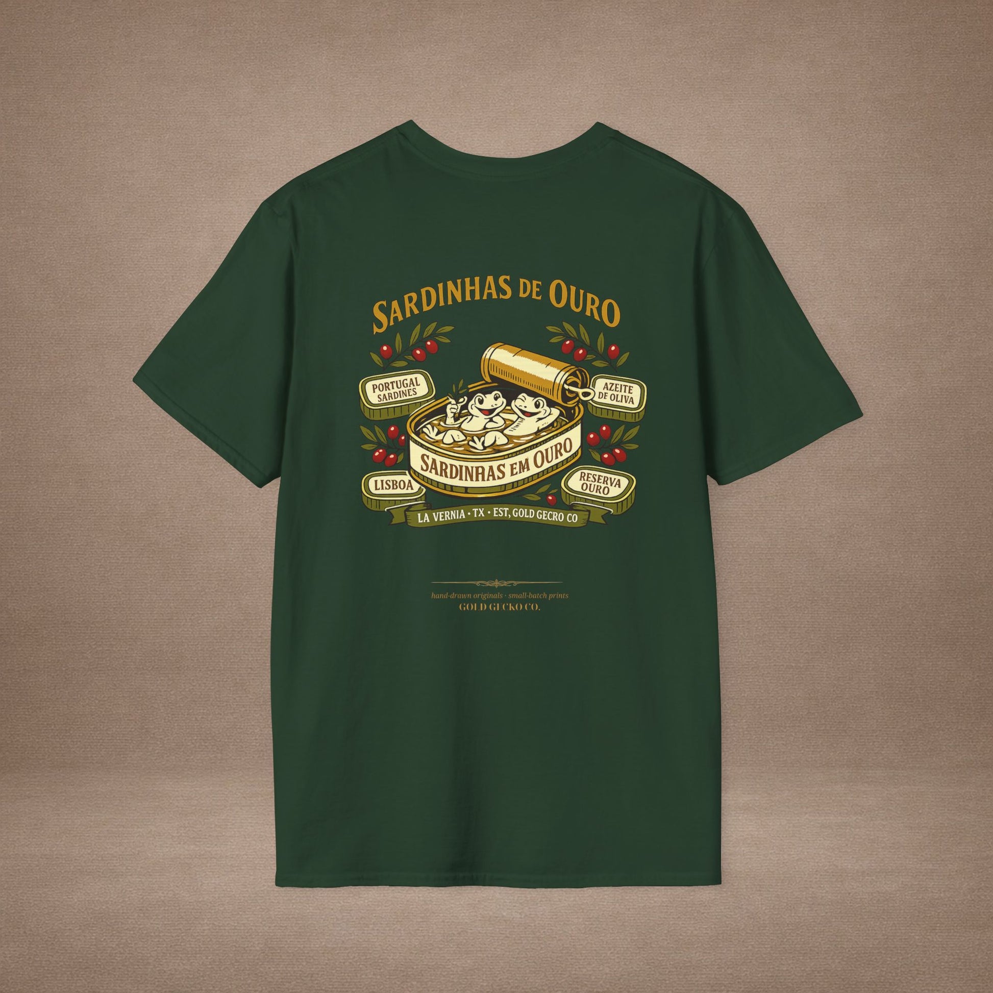 Sardinhas de Ouro Portuguese fish market graphic t-shirt — Gold Gecko Co.