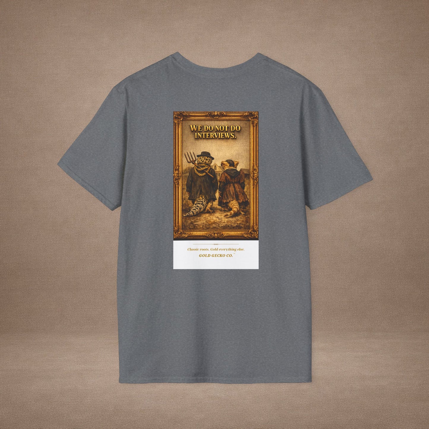Design #col19-2 American Gothic Gecko — Fine Art Tee