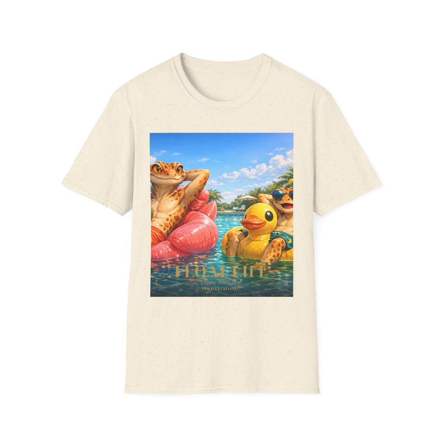 Col1453-02-V1-TS-Gildan64000-FloatLife-Realistic-GoldGeckoCo