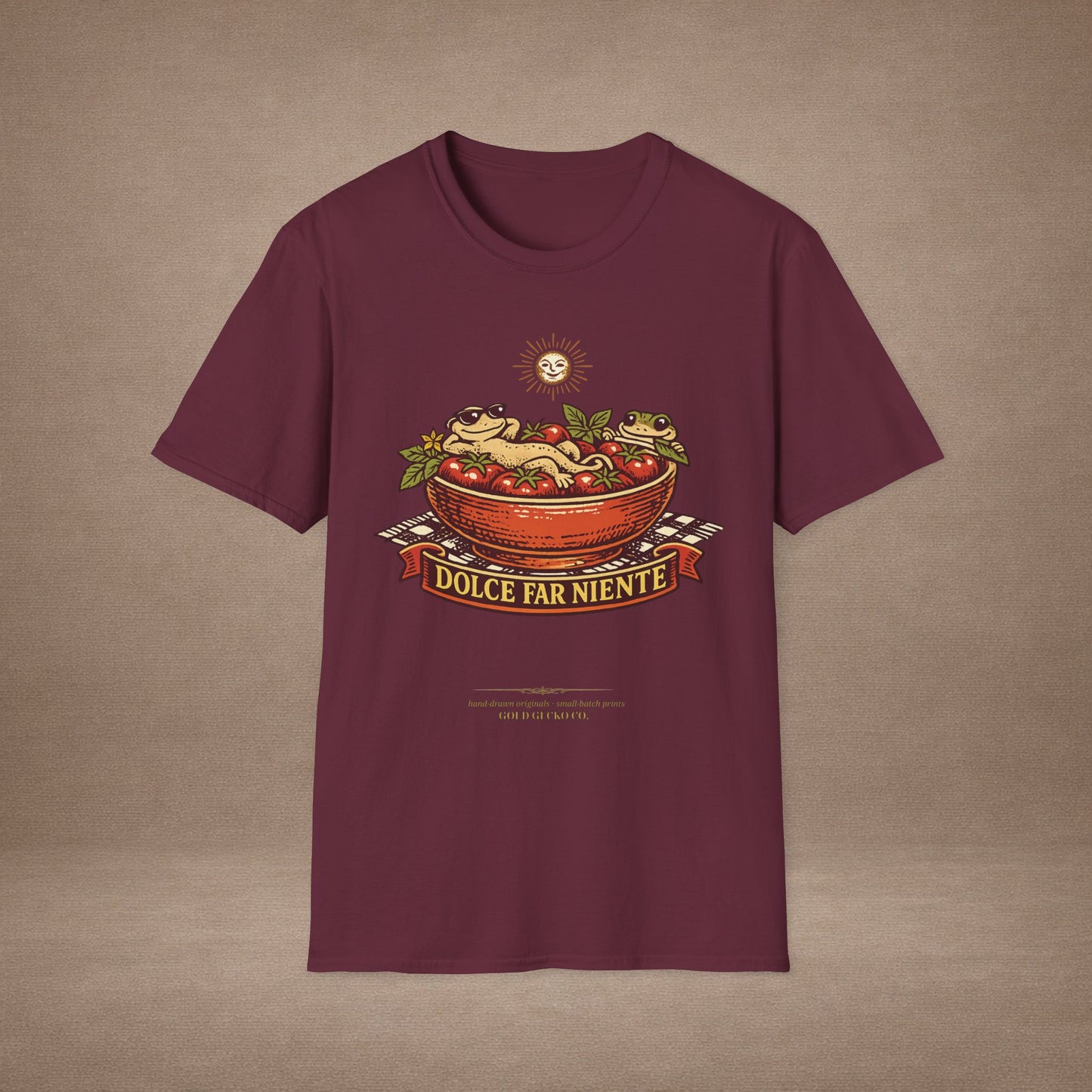 Pomodoro Dolce Italian tomato & basil graphic t-shirt — Gold Gecko Co.