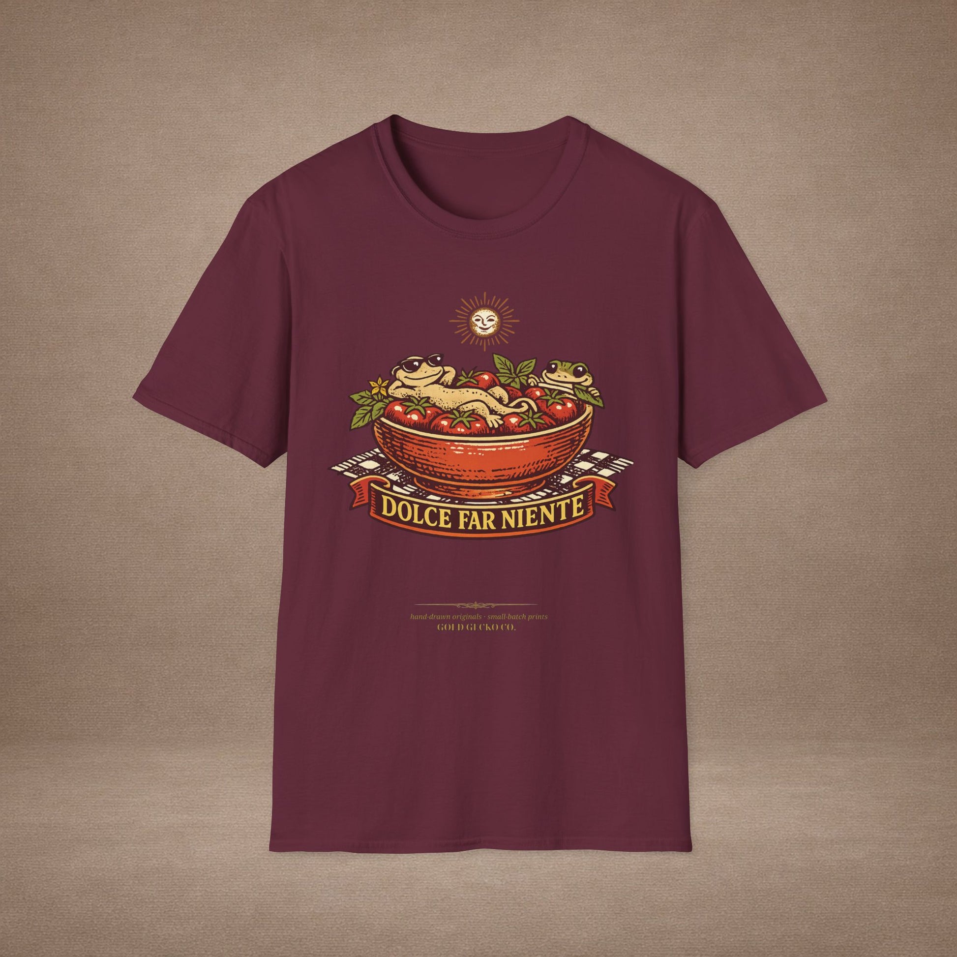 Pomodoro Dolce Italian tomato & basil graphic t-shirt — Gold Gecko Co.