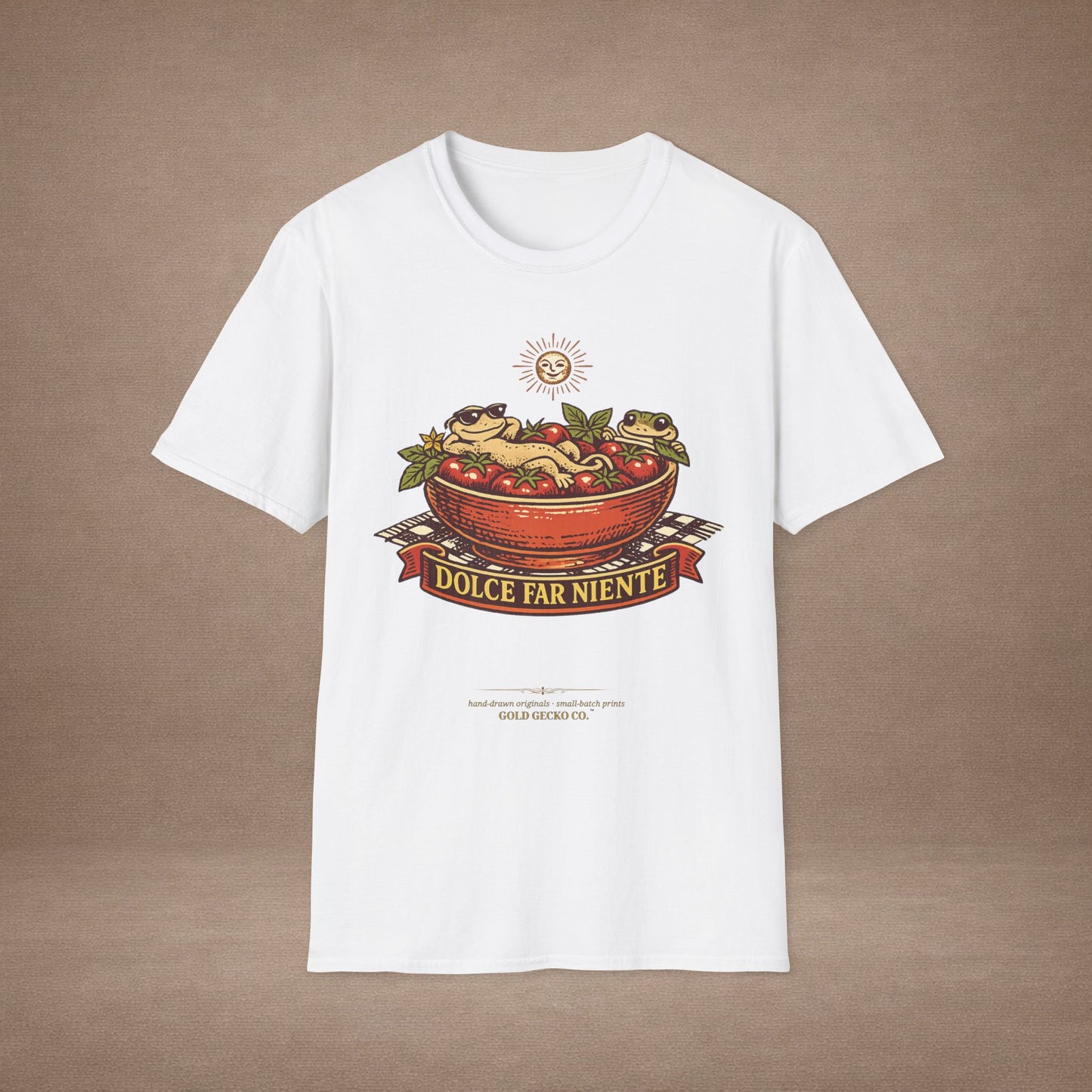Pomodoro Dolce Italian tomato & basil graphic t-shirt — Gold Gecko Co.