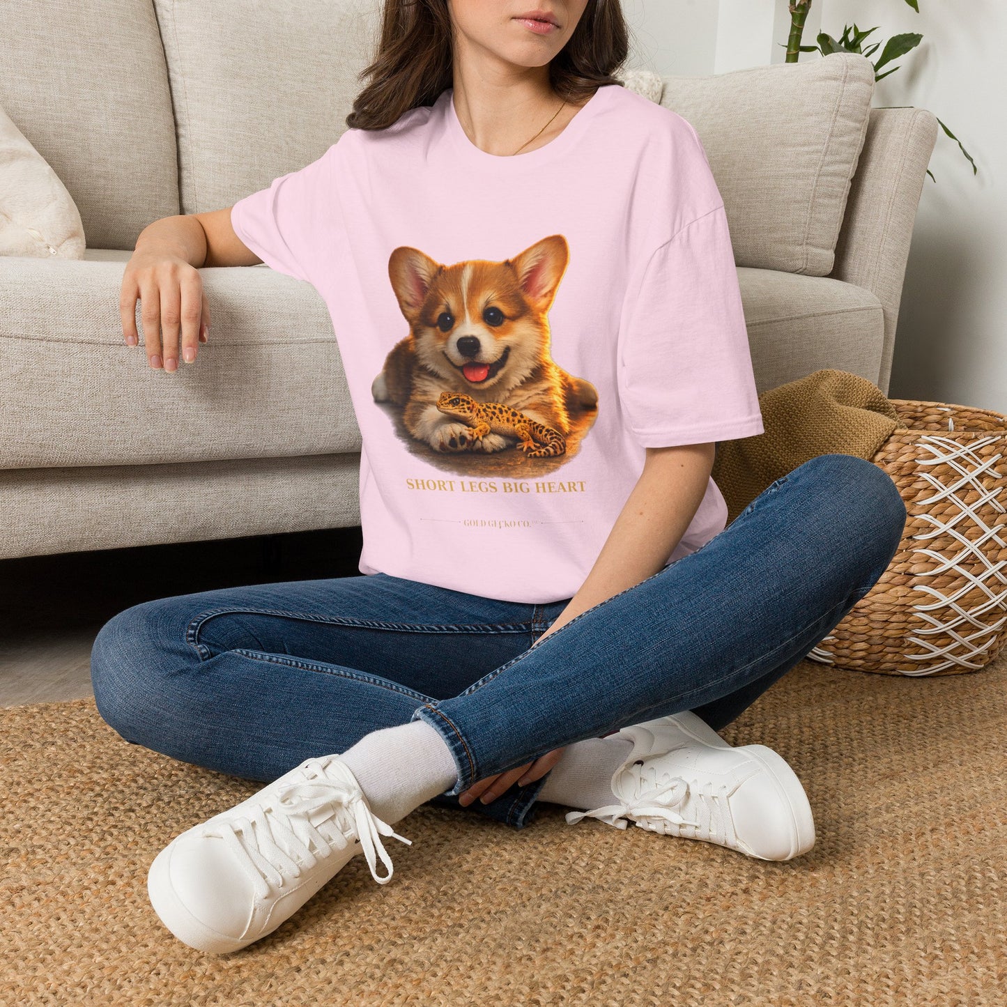 Corgi — Short Legs Big Heart — cinematic photoreal portraits of beloved dog breeds paired w. Gold Gecko Co. Puppies & Geckos collection.