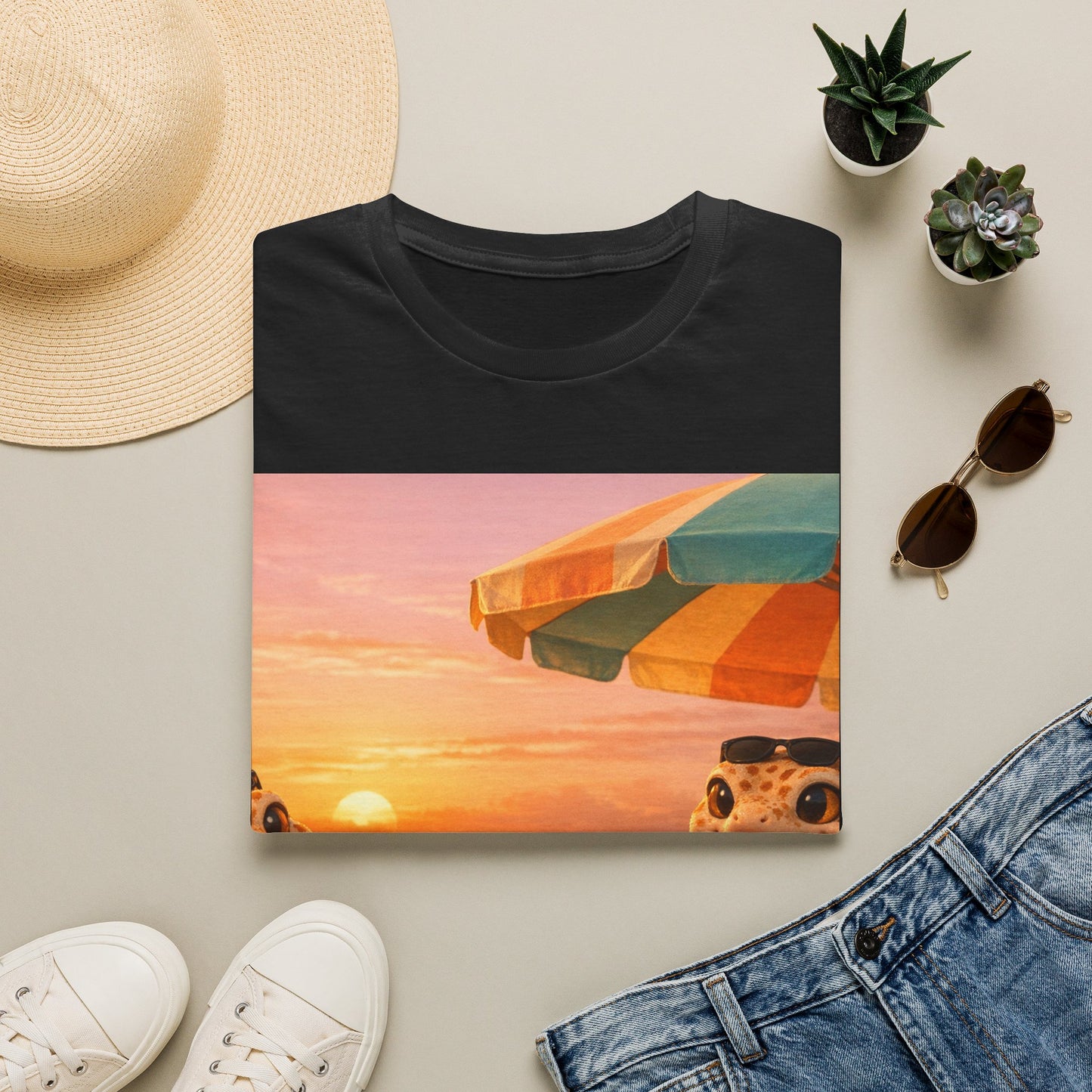 Col1404-04-V2-TS-Gildan64000-SunsetSips-Realistic-GoldGeckoCo