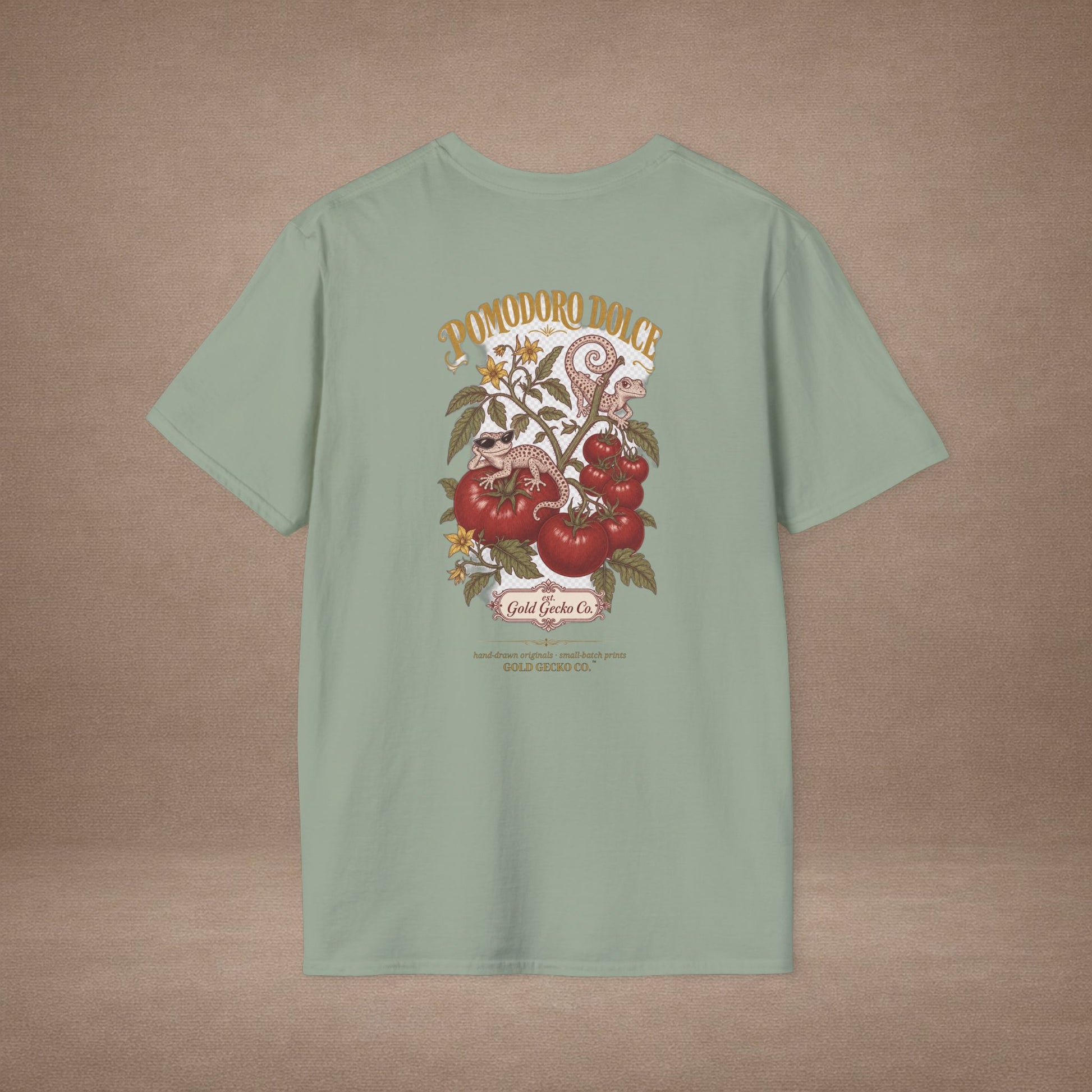 Pomodoro Dolce Italian tomato & basil graphic t-shirt — Gold Gecko Co.