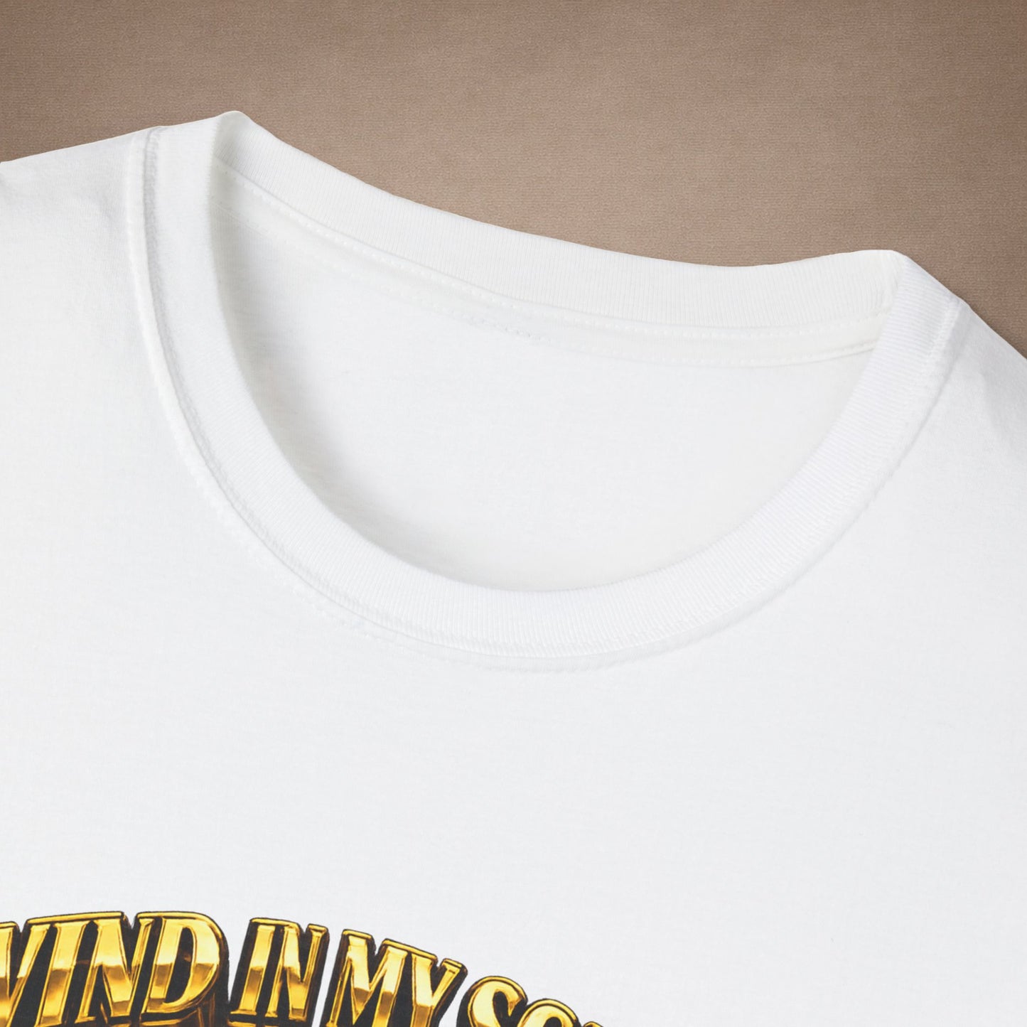 DESIGN #38 Wind in My Scales — Bagger Gecko Tee (Front & Back) Golden Letters