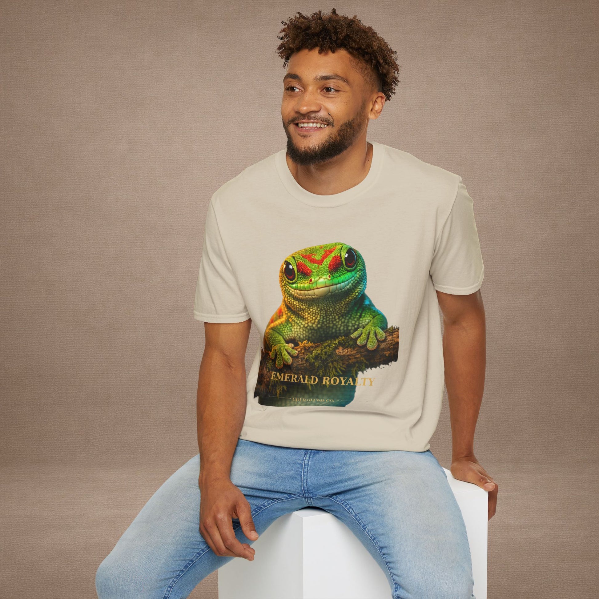 Day Gecko — Emerald Royalty — photoreal reptile portraits — the ultimate herp appreciation. Gold Gecko Co. Reptile Roll Call collection.