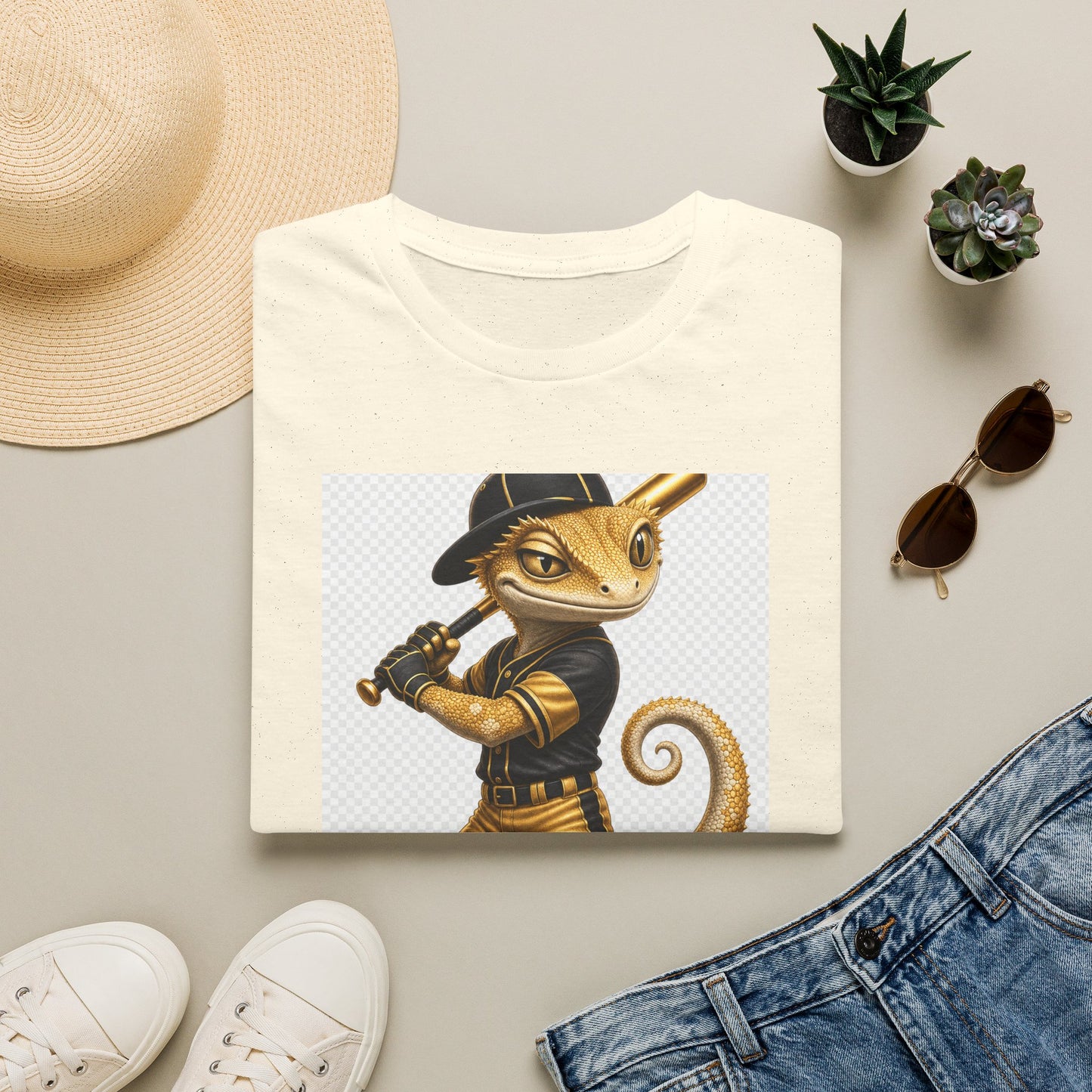 Gold Gecko Co. | Batting .1000 on Drip | Baseball Gecko Tee