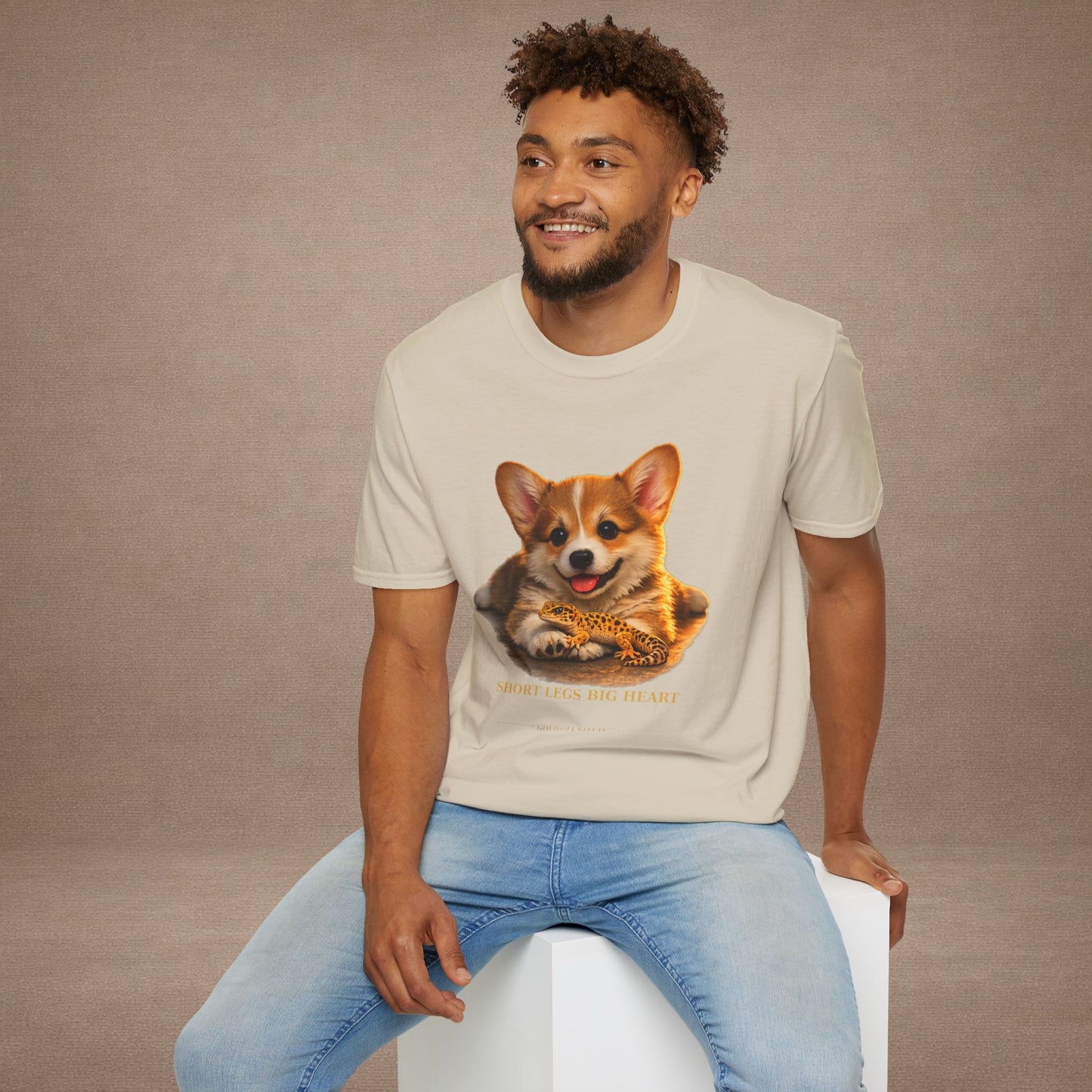 Corgi — Short Legs Big Heart — cinematic photoreal portraits of beloved dog breeds paired w. Gold Gecko Co. Puppies & Geckos collection.