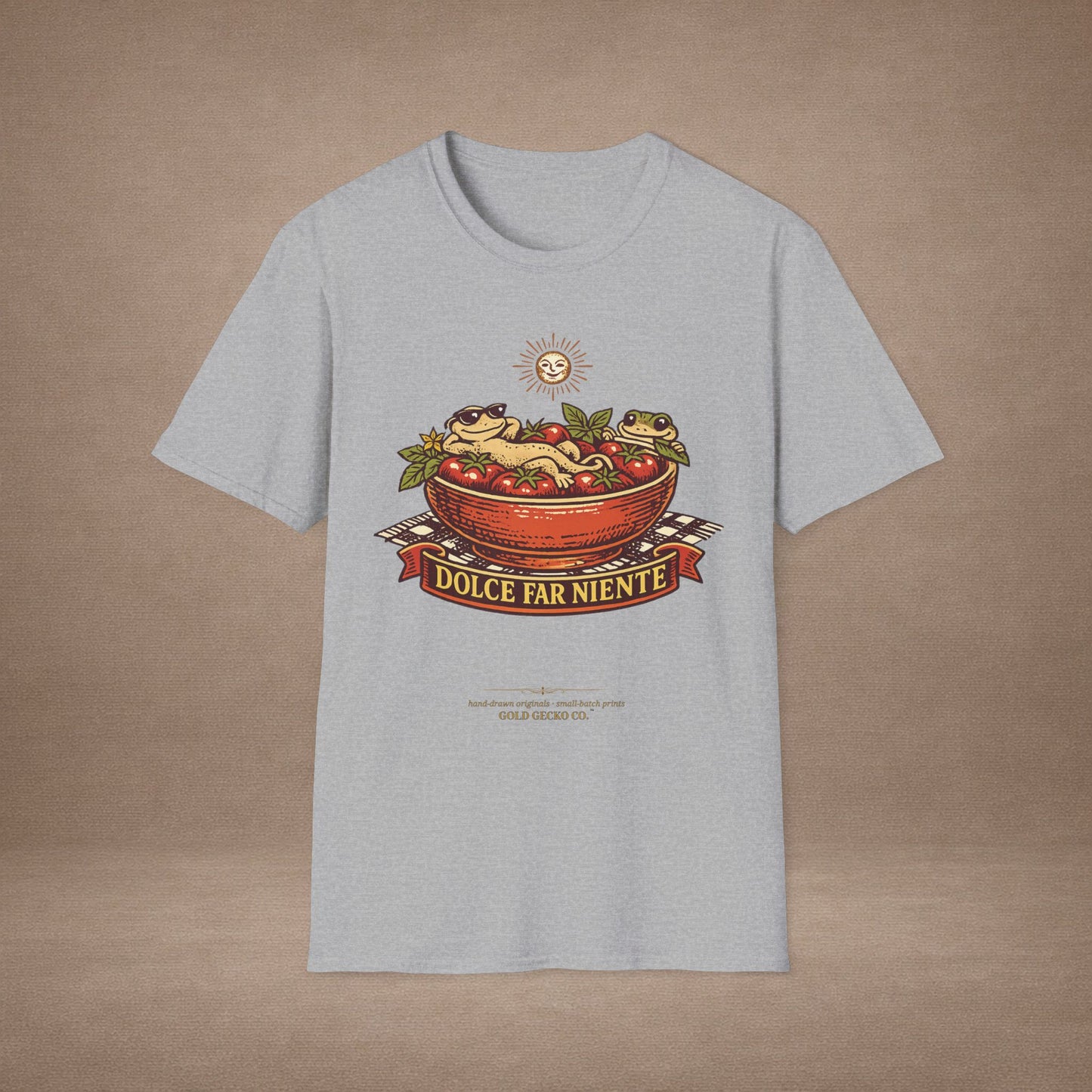Pomodoro Dolce Italian tomato & basil graphic t-shirt — Gold Gecko Co.