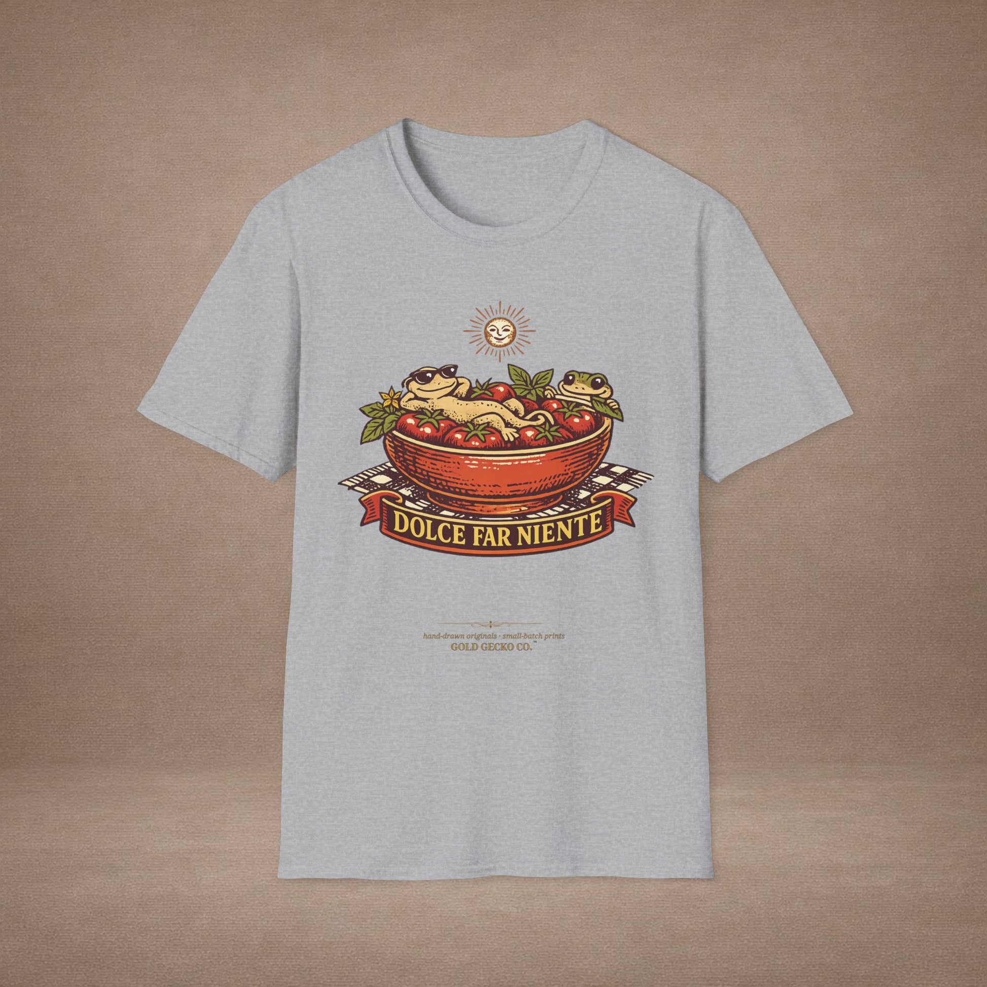 Pomodoro Dolce Italian tomato & basil graphic t-shirt — Gold Gecko Co.