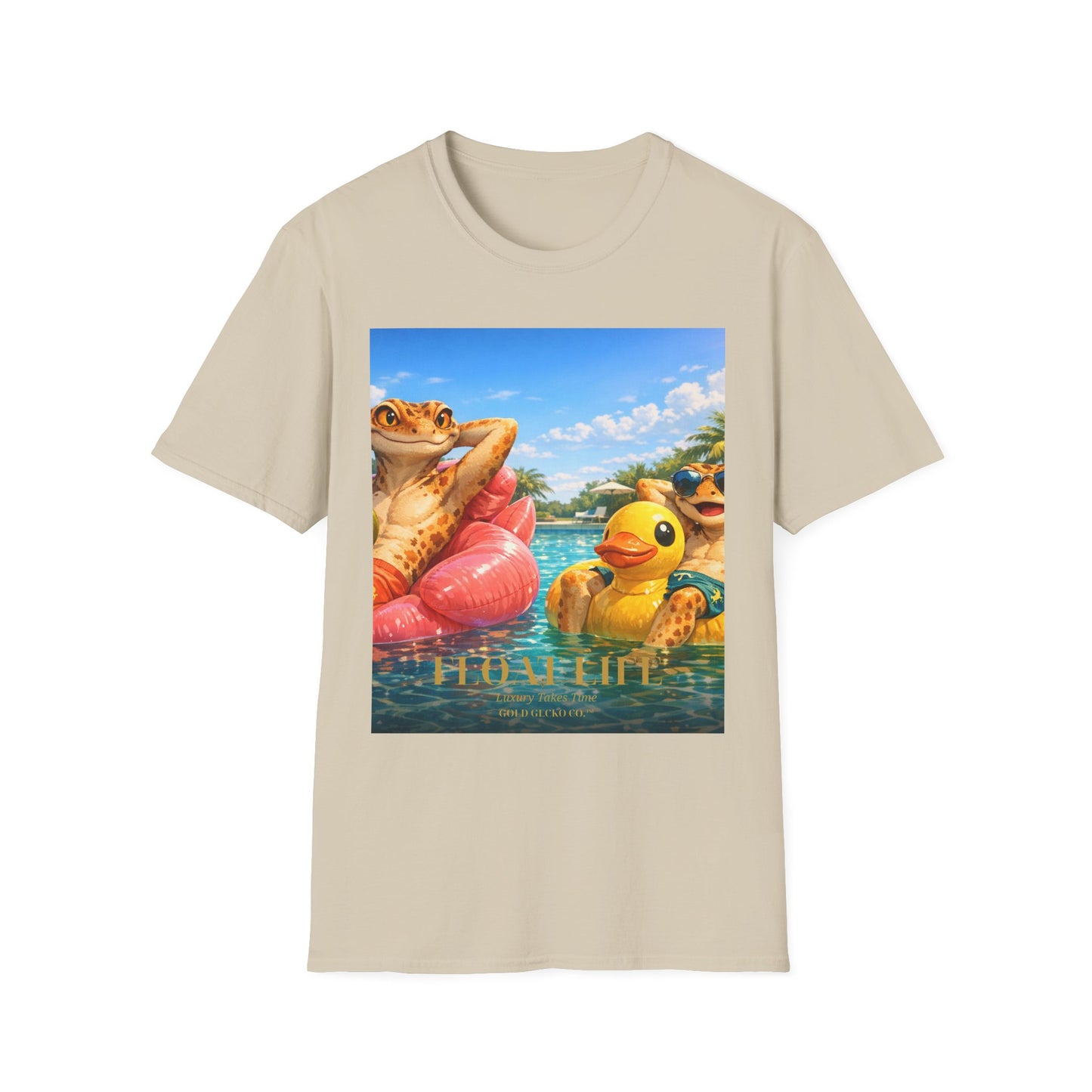 Col1453-02-V1-TS-Gildan64000-FloatLife-Realistic-GoldGeckoCo