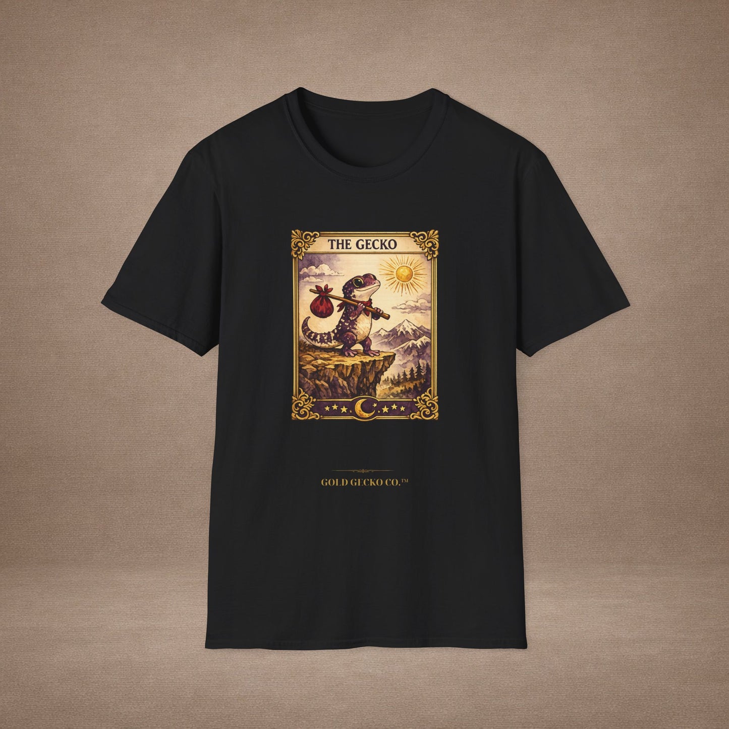 The High Priestess gecko tarot t-shirt · Moon Phase Coven · Gold Gecko Co.