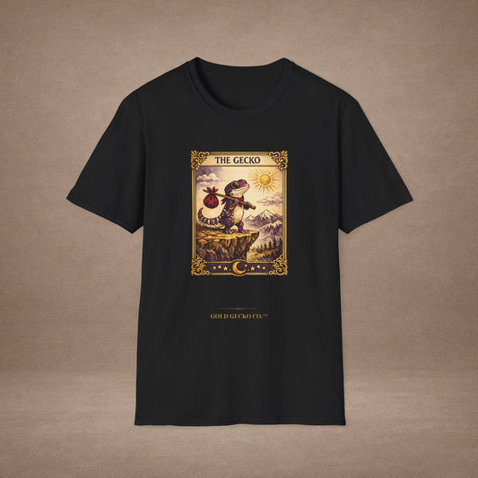 The High Priestess gecko tarot t-shirt · Moon Phase Coven · Gold Gecko Co.