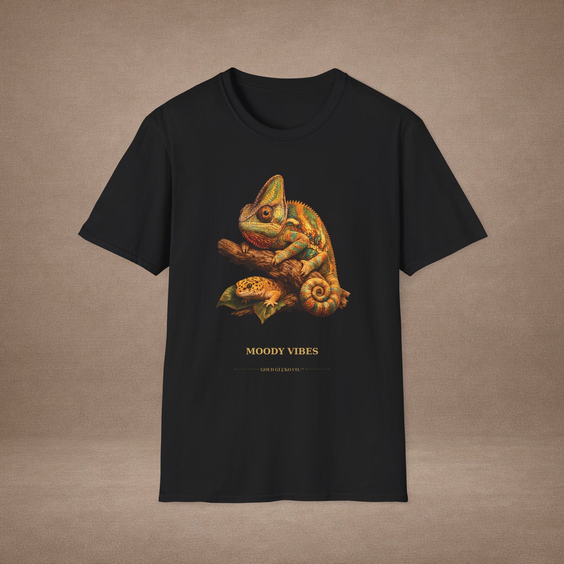 Chameleon — Moody Vibes — photoreal reptile portraits — the ultimate herp appreciation. Gold Gecko Co. Reptile Roll Call collection.