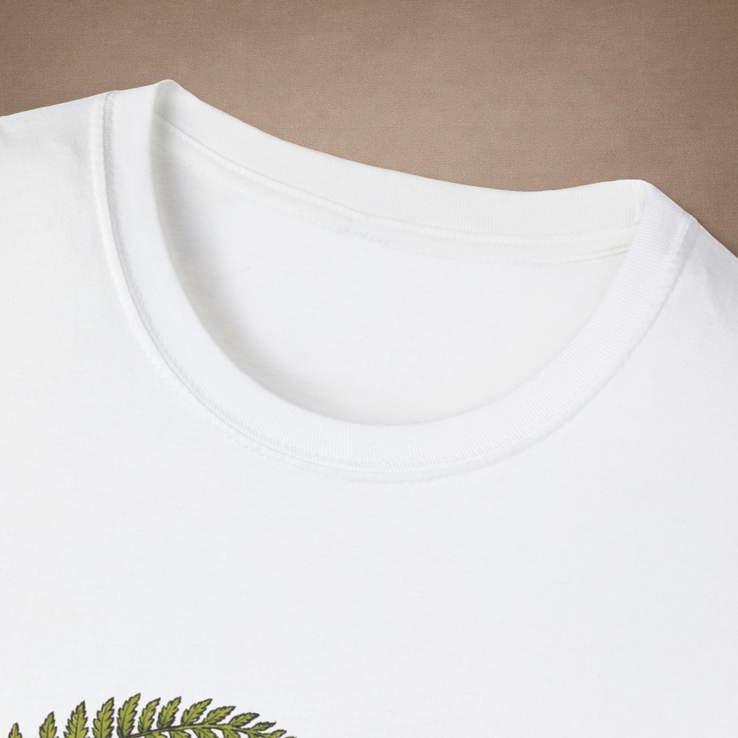 Garden Gecko leopard gecko t-shirt with botanical ferns, mushrooms, and daisies — Gold Gecko Co. cottagecore collection