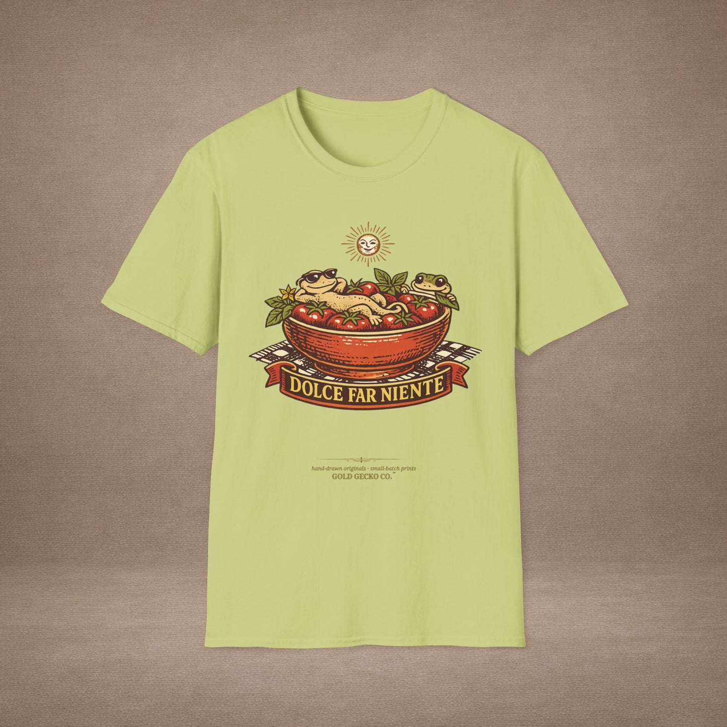 Pomodoro Dolce Italian tomato & basil graphic t-shirt — Gold Gecko Co.