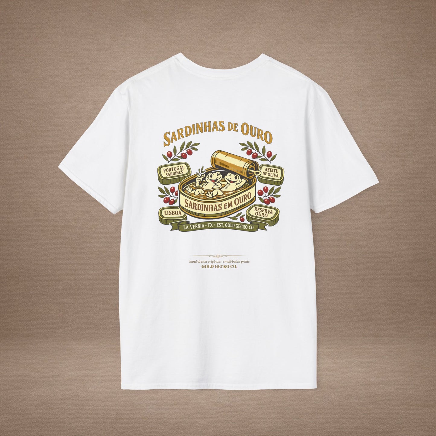 Sardinhas de Ouro Portuguese fish market graphic t-shirt — Gold Gecko Co.