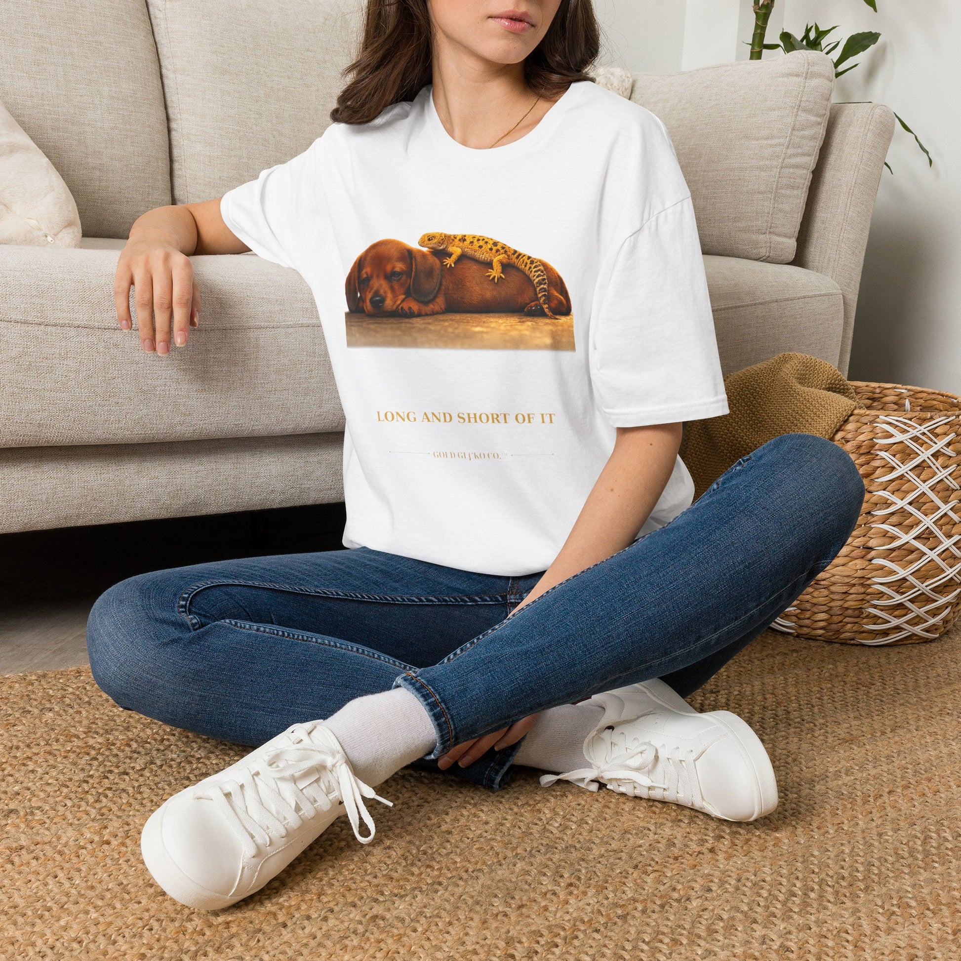 Dachshund — Long And Short Of It — cinematic photoreal portraits of beloved dog breeds paired w. Gold Gecko Co. Puppies & Geckos collection.