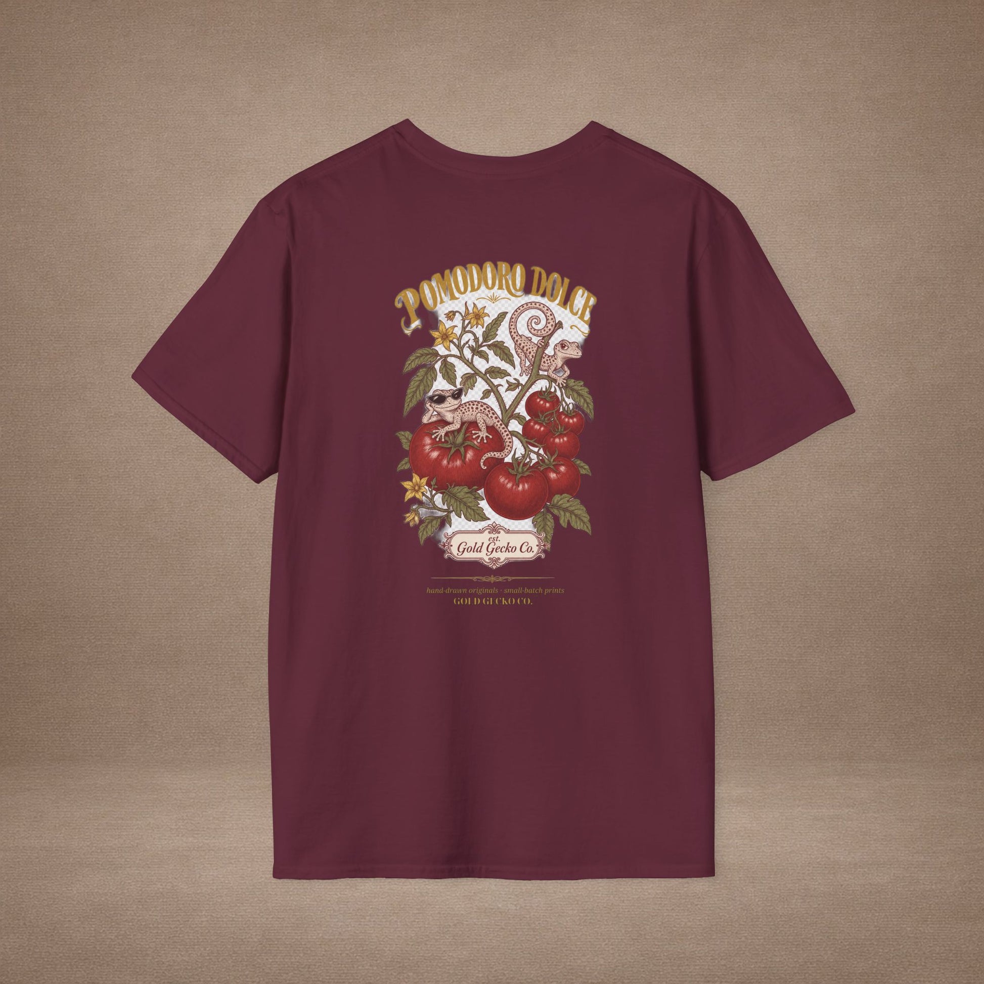 Pomodoro Dolce Italian tomato & basil graphic t-shirt — Gold Gecko Co.