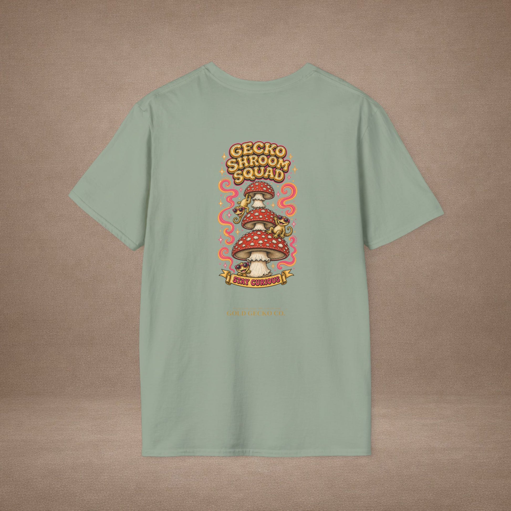 Shroomin' Around cottagecore mushroom & gecko t-shirt — Gold Gecko Co.