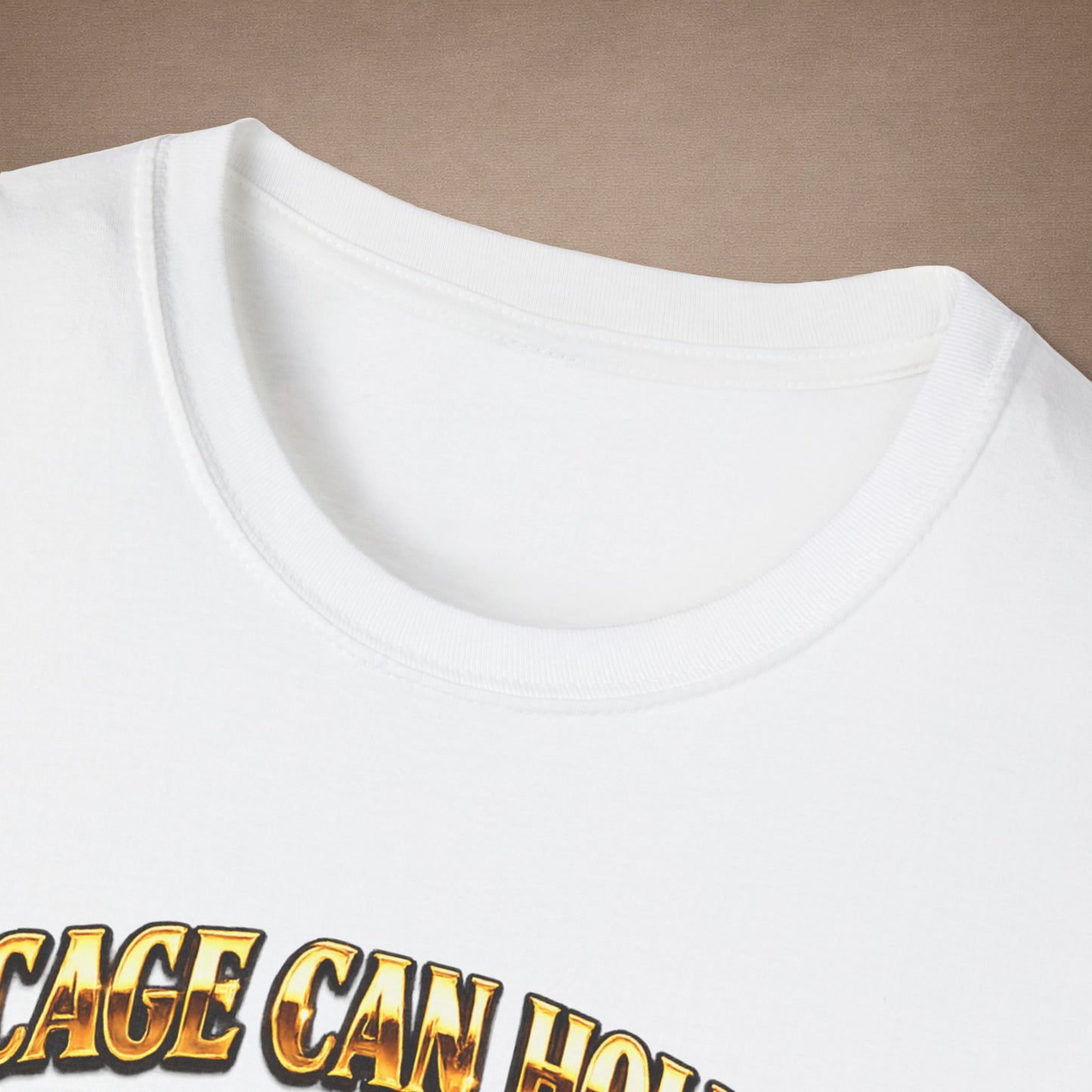 DESIGN #37 No Cage Can Hold Me — Chopper Gecko Tee (Front & Back) Gold Lettering