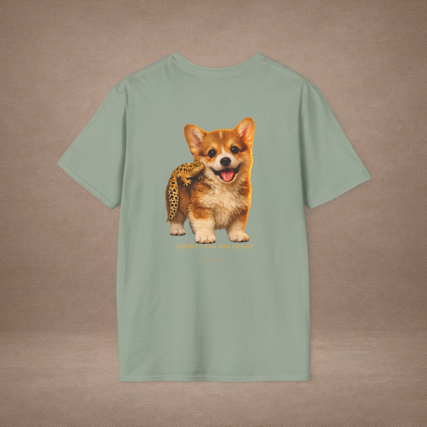 Corgi — Short Legs Big Heart — cinematic photoreal portraits of beloved dog breeds paired w. Gold Gecko Co. Puppies & Geckos collection.