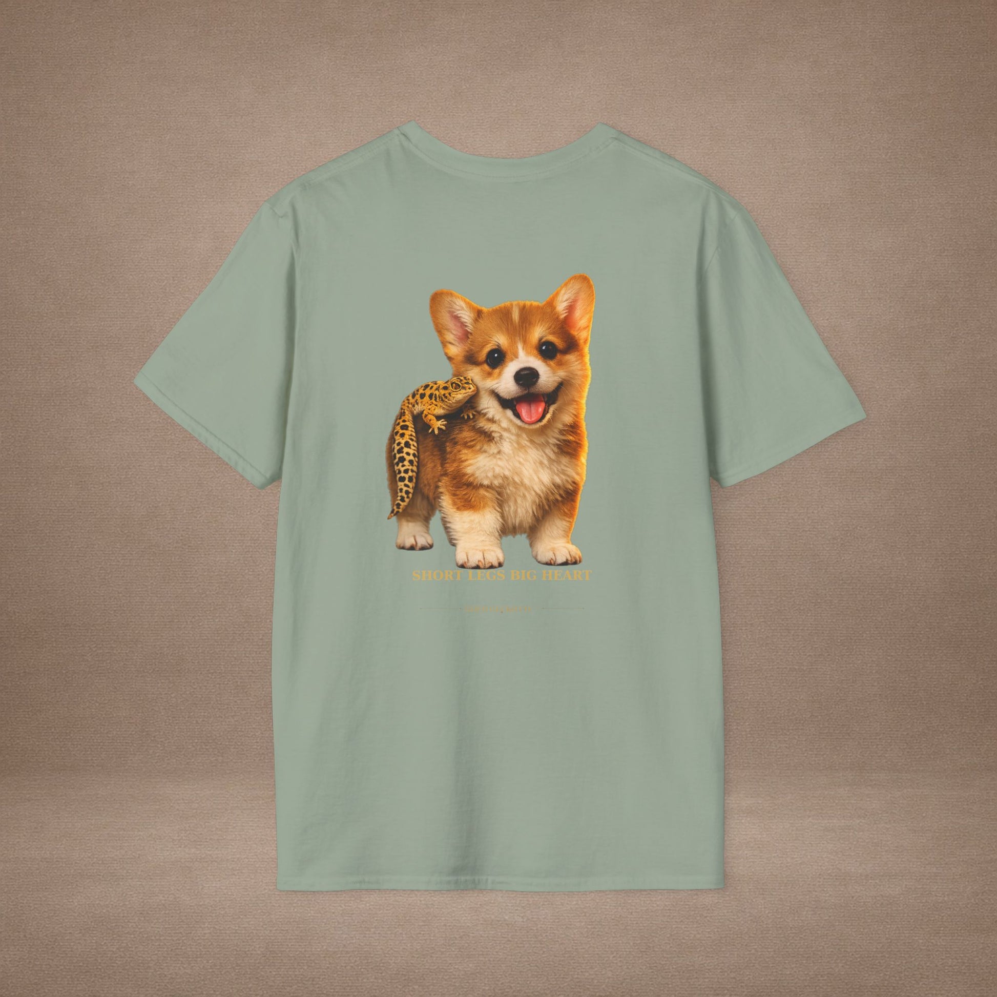 Corgi — Short Legs Big Heart — cinematic photoreal portraits of beloved dog breeds paired w. Gold Gecko Co. Puppies & Geckos collection.