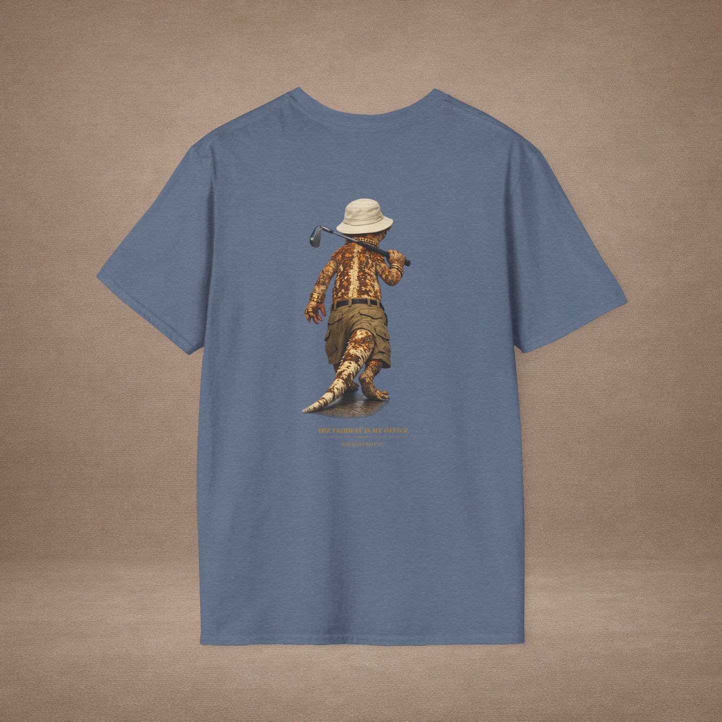 DESIGN #03-2-1 - Golf Dad (Crested - Golf Hat, Tan Shorts, Club, Grass)