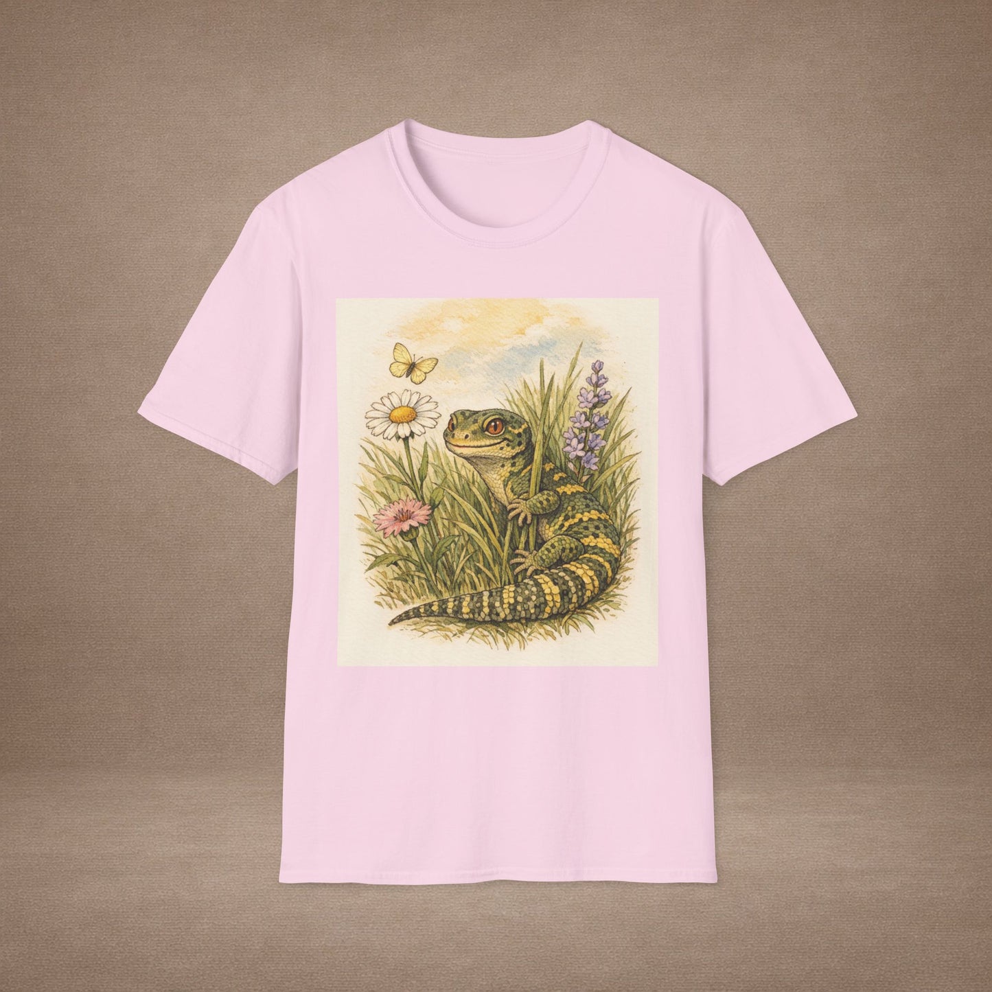 Field of Wildflowers cottagecore gecko t-shirt · Garden Gecko · Gold Gecko Co.