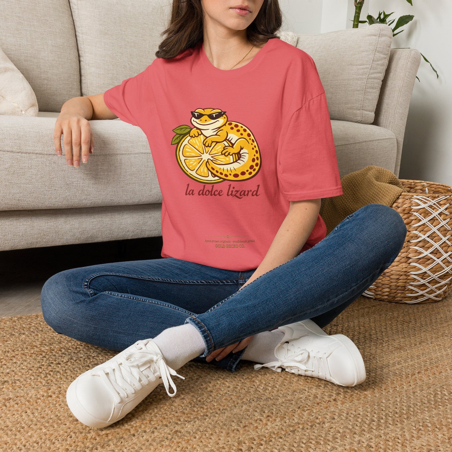 La Dolce Lizard Amalfi lemons Italian graphic t-shirt — Gold Gecko Co.