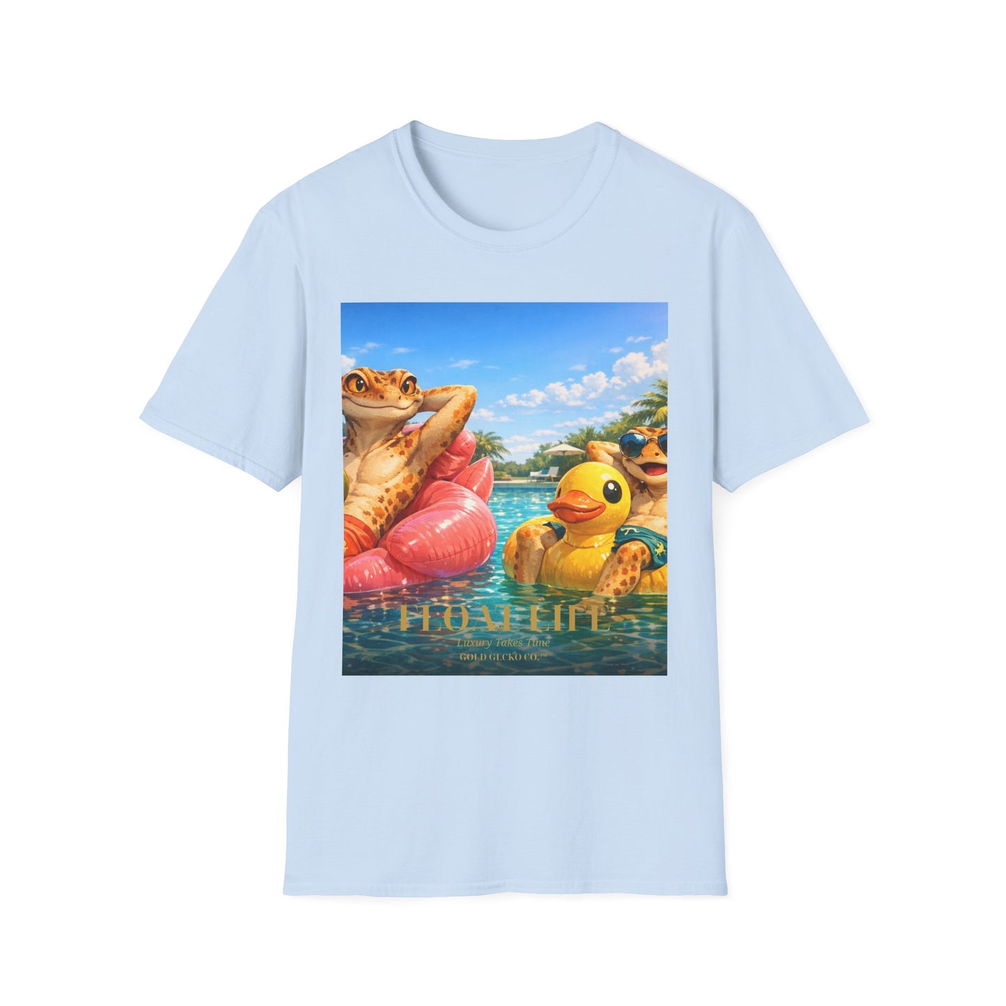 Col1453-02-V1-TS-Gildan64000-FloatLife-Realistic-GoldGeckoCo