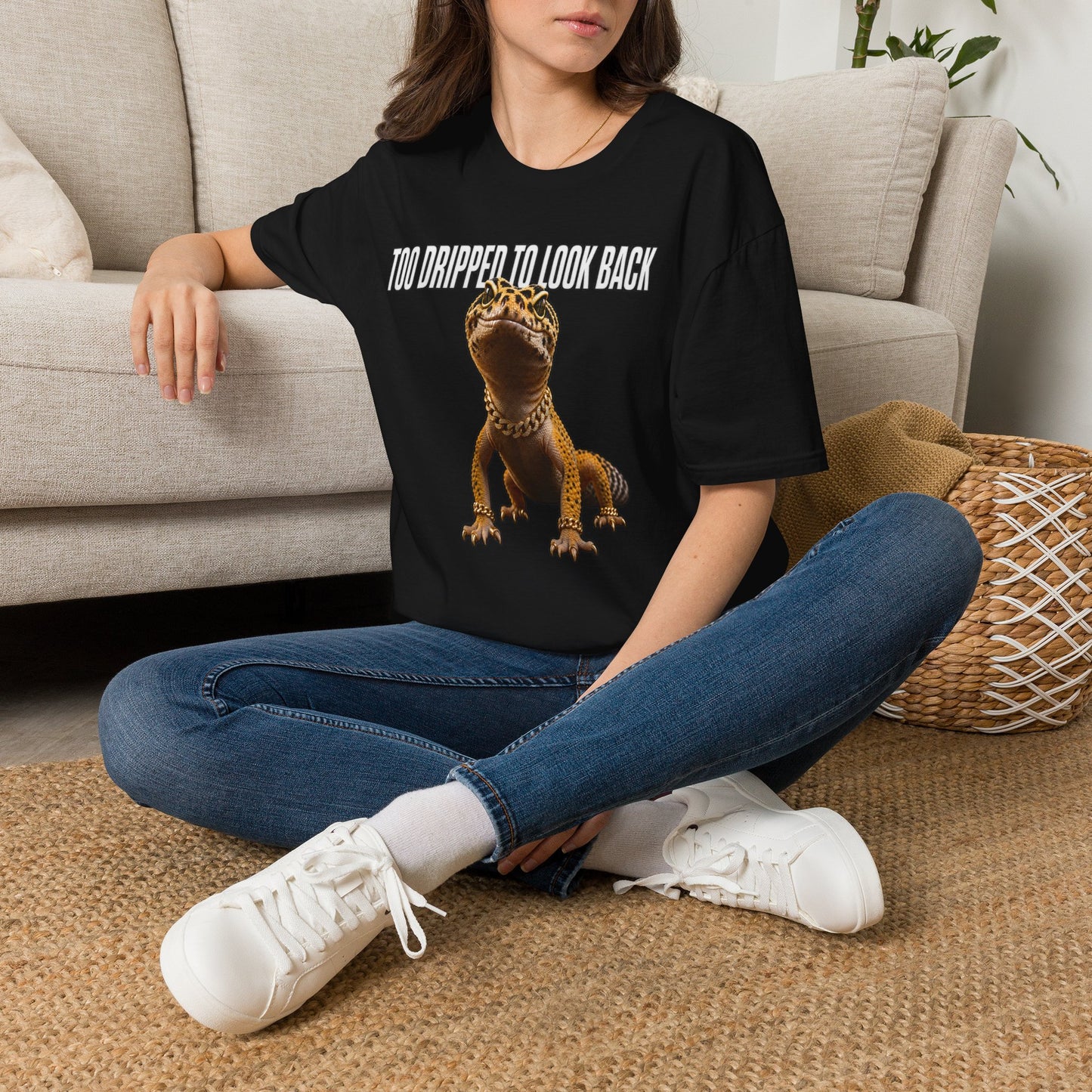 DESIGN #3 Too Dripped To Look Back — Leopard Gecko Tee
