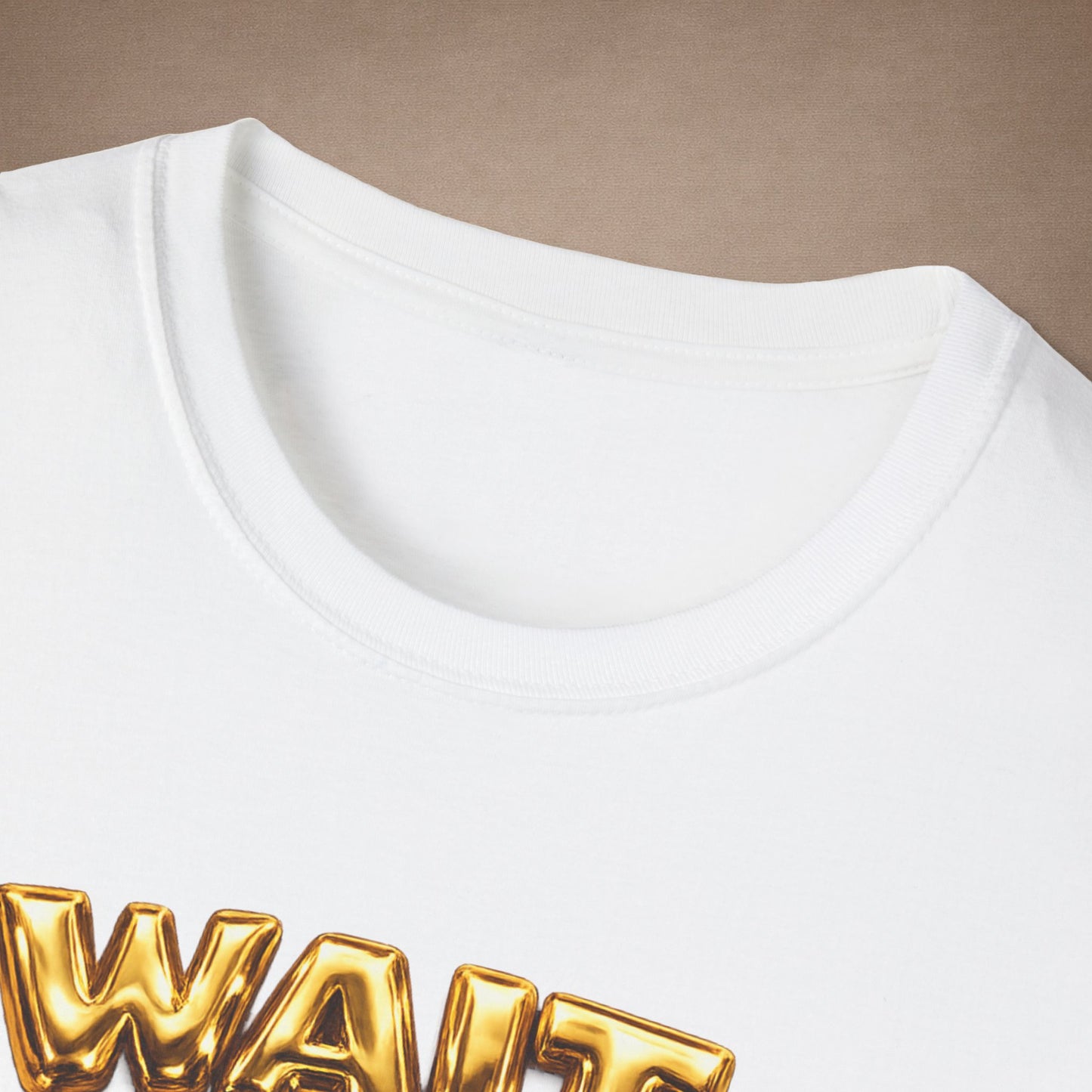DESIGN #06-1 - Wait For It -  Side-Eye Leopard Gecko Tee (Front & Back)- Gold Letters