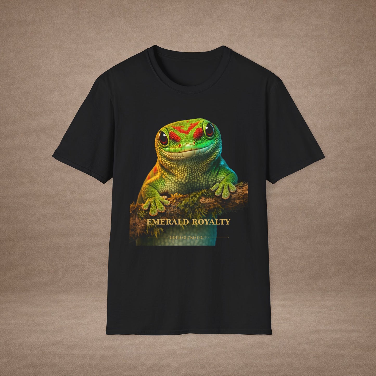 Day Gecko — Emerald Royalty — photoreal reptile portraits — the ultimate herp appreciation. Gold Gecko Co. Reptile Roll Call collection.
