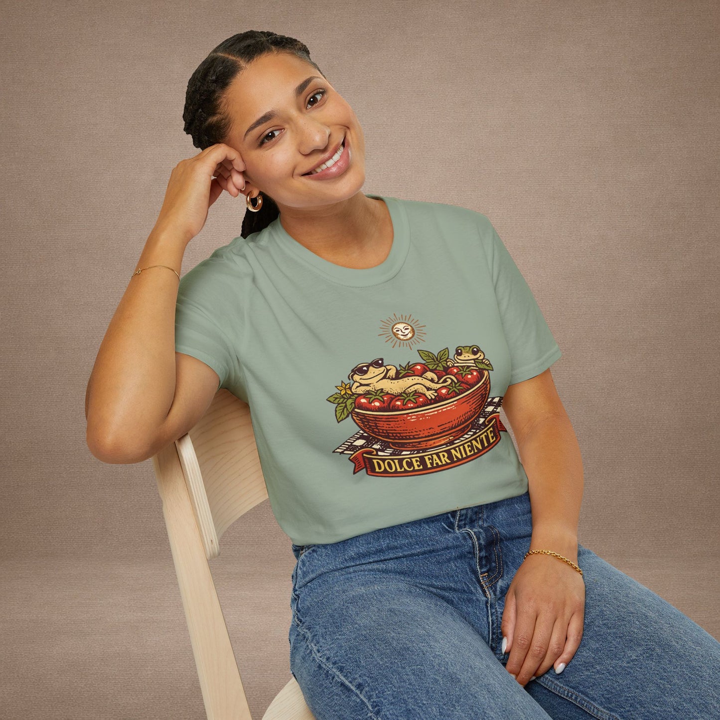 Pomodoro Dolce Italian tomato & basil graphic t-shirt — Gold Gecko Co.