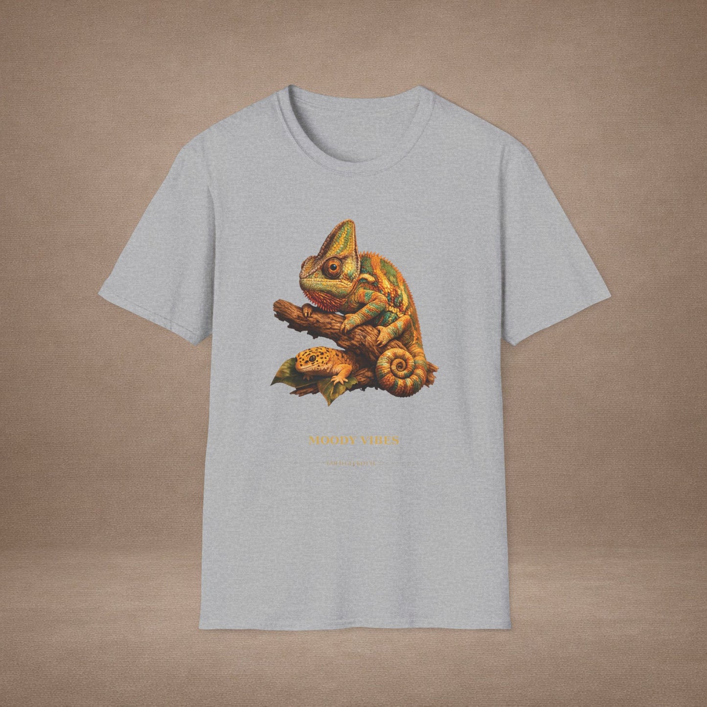 Chameleon — Moody Vibes — photoreal reptile portraits — the ultimate herp appreciation. Gold Gecko Co. Reptile Roll Call collection.
