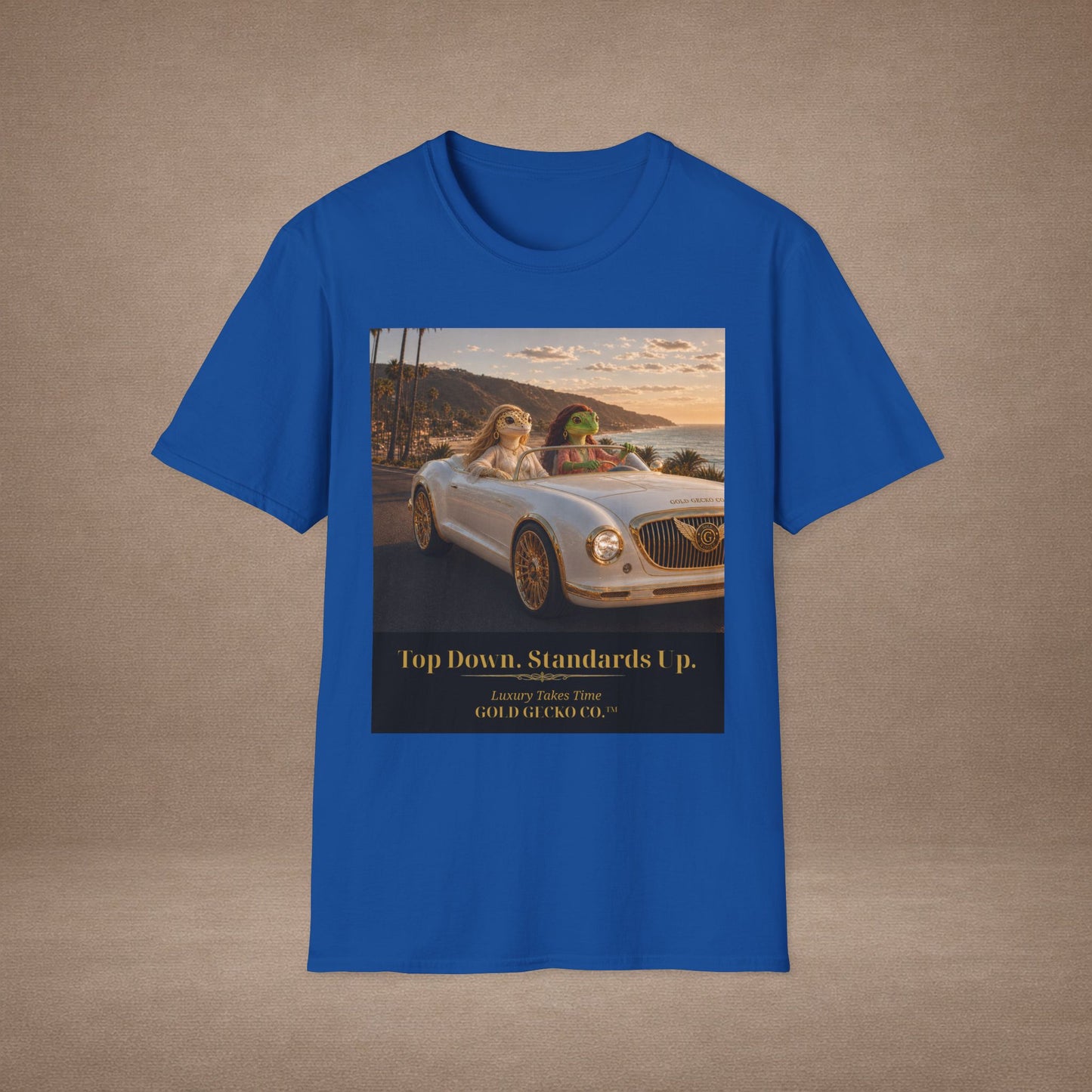 Col1142-05-V5-TS-Gildan64000-TopDownStandardsUp-RollsConvertible-MultiGecko-Realistic-GoldGeckoCo